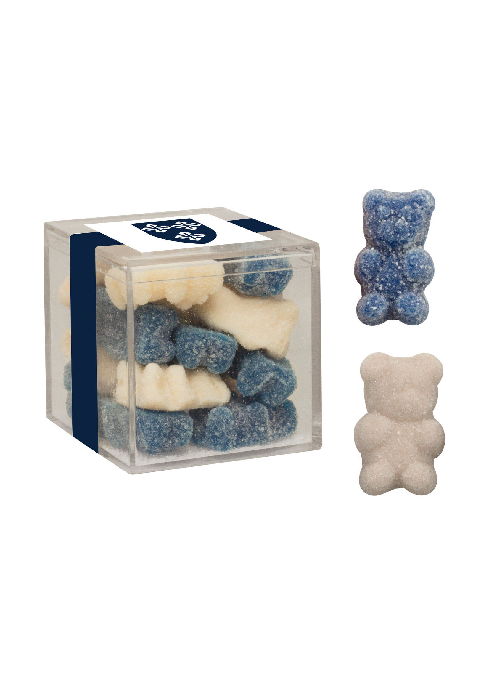 Neil Enterprises Neil Enterprises Acrylic Cube with Gummy Bears Navy and White