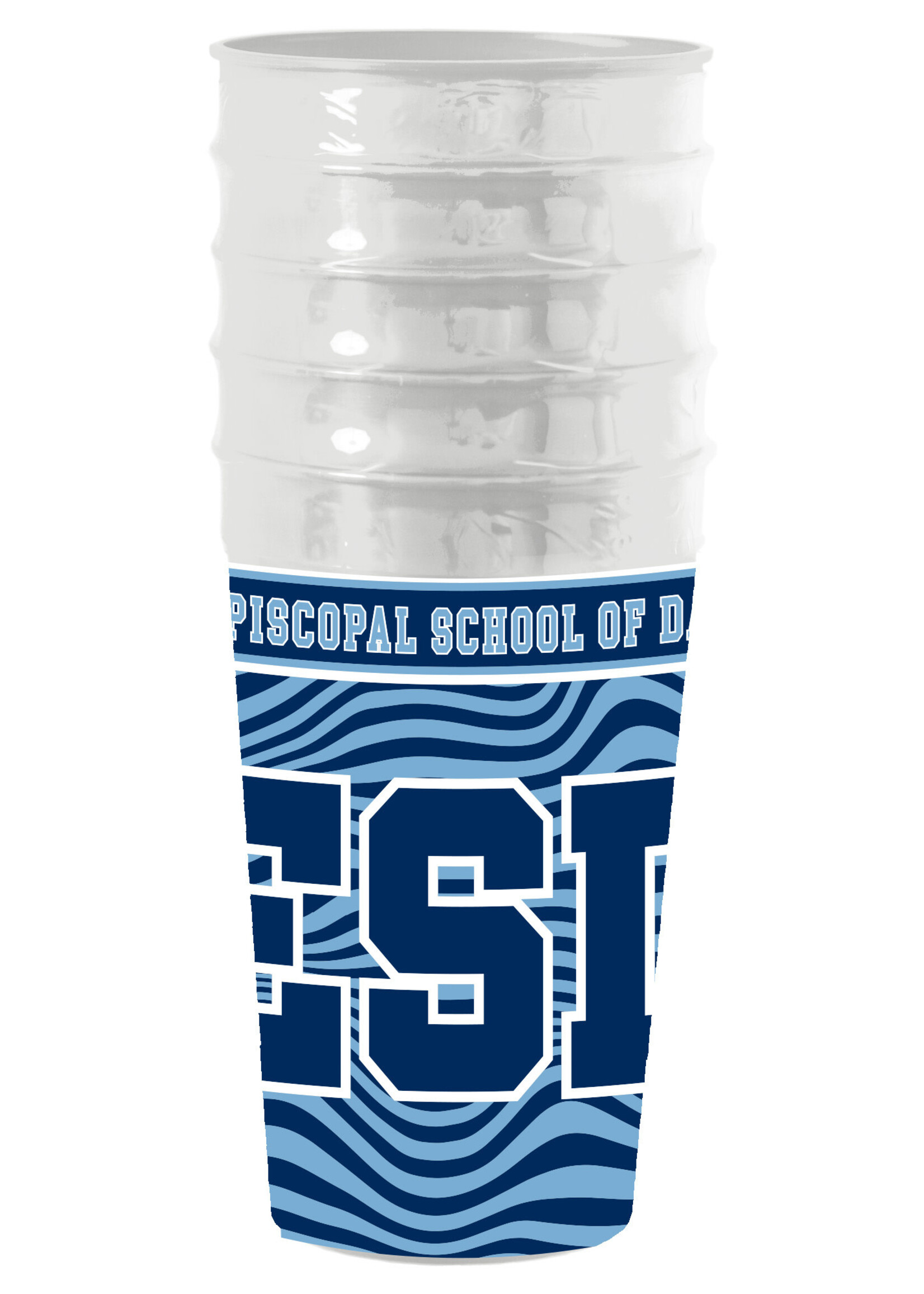 Spirit Products 16oz Stadium Cup 5 Pack with Navy Wave
