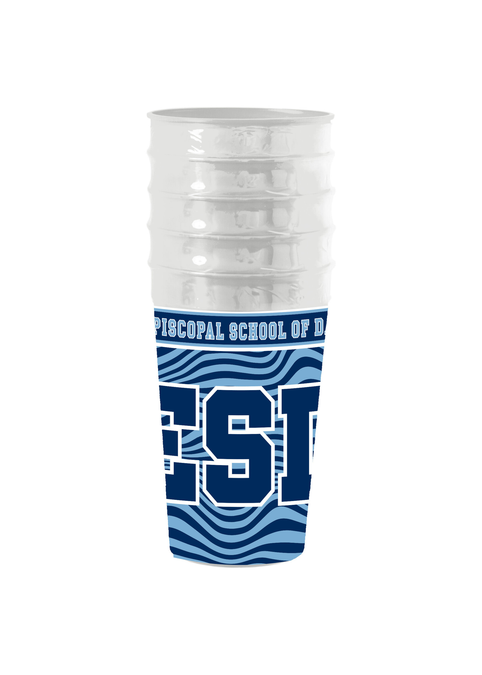 Spirit Products 16oz Stadium Cup 5 Pack with Navy Wave