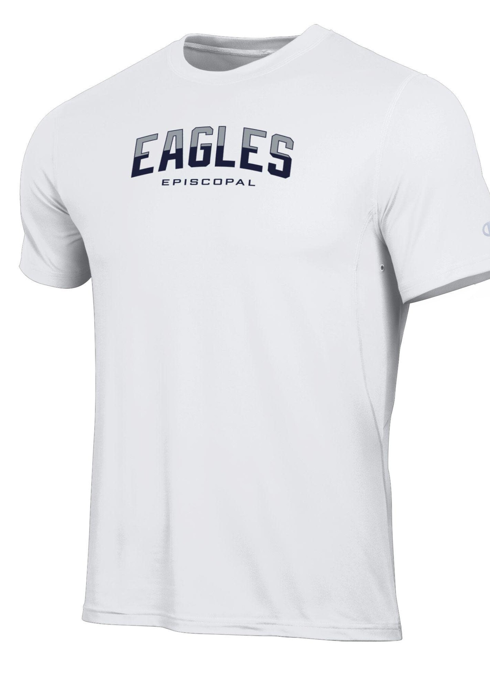 Champion Men's Ath SS Tee Wht w Two Tone Eagles Arched