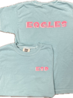 EN T-Shirt Sketch ESD EAGLES Pink on Mint