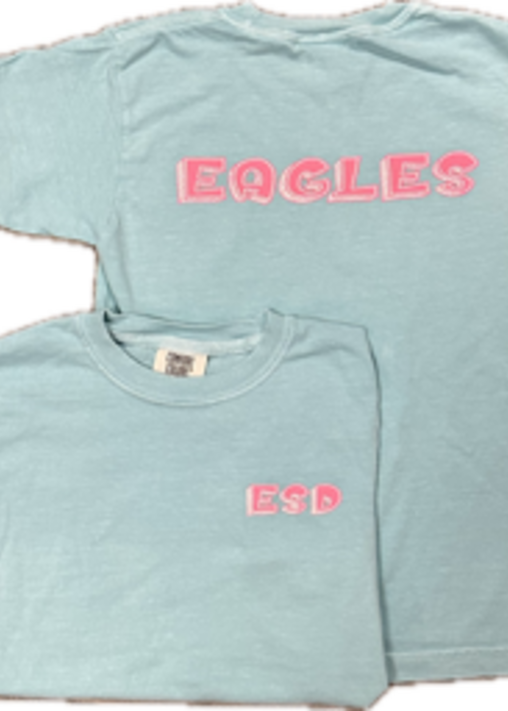 EN T-Shirt Sketch ESD EAGLES Pink on Mint