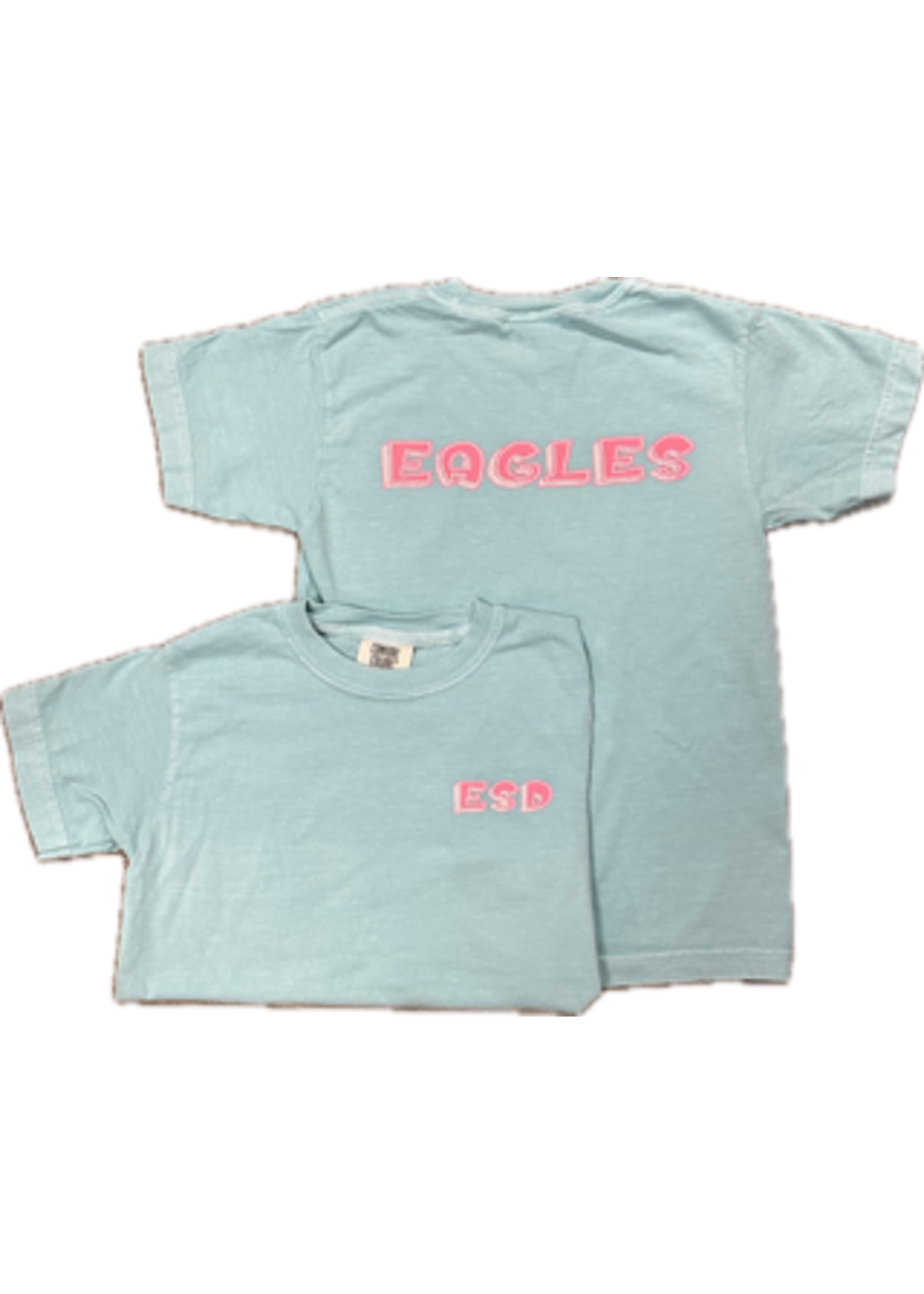 EN T-Shirt Sketch ESD EAGLES Pink on Mint