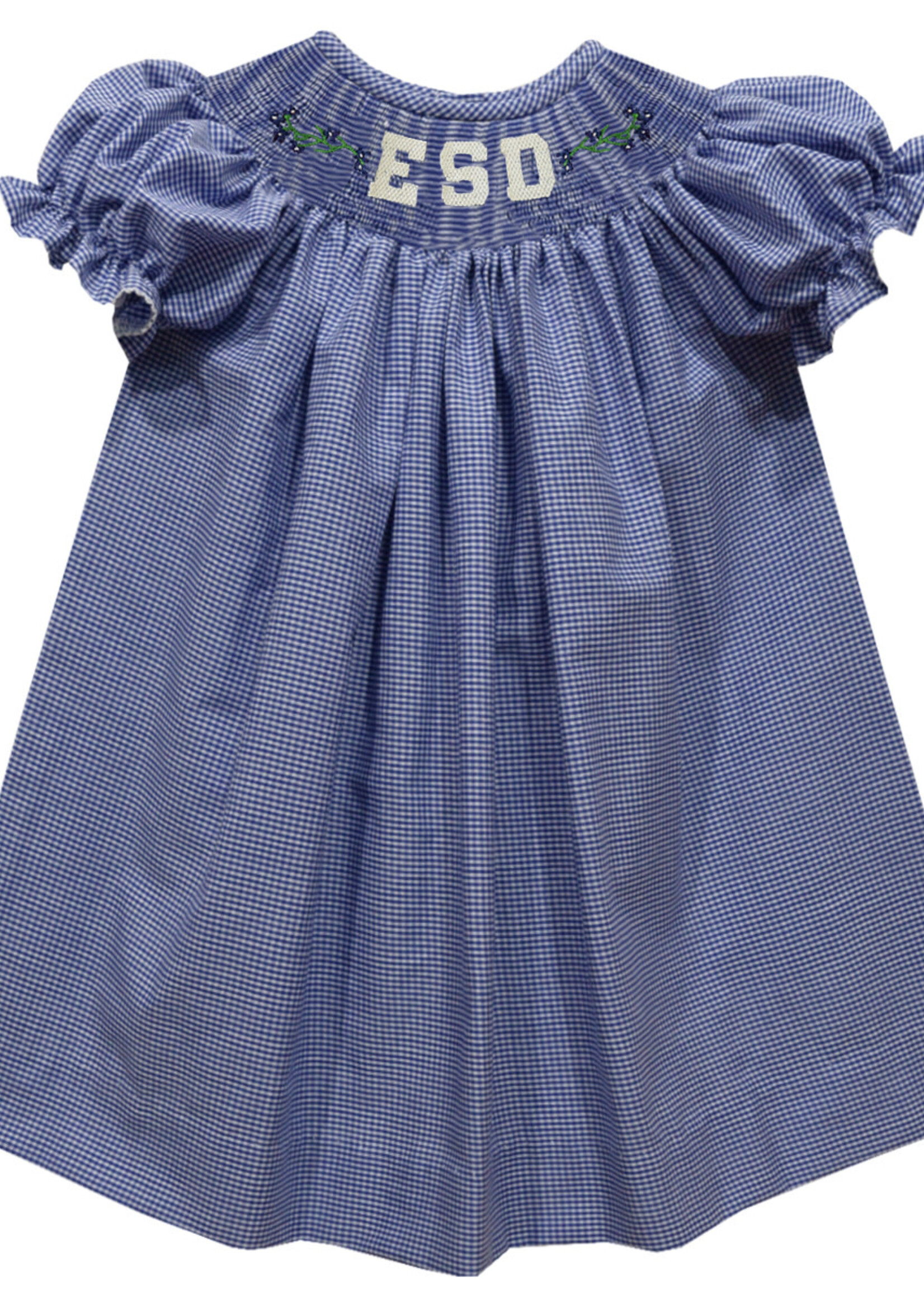 Vive la Fete Smocked Dress Navy Gingham