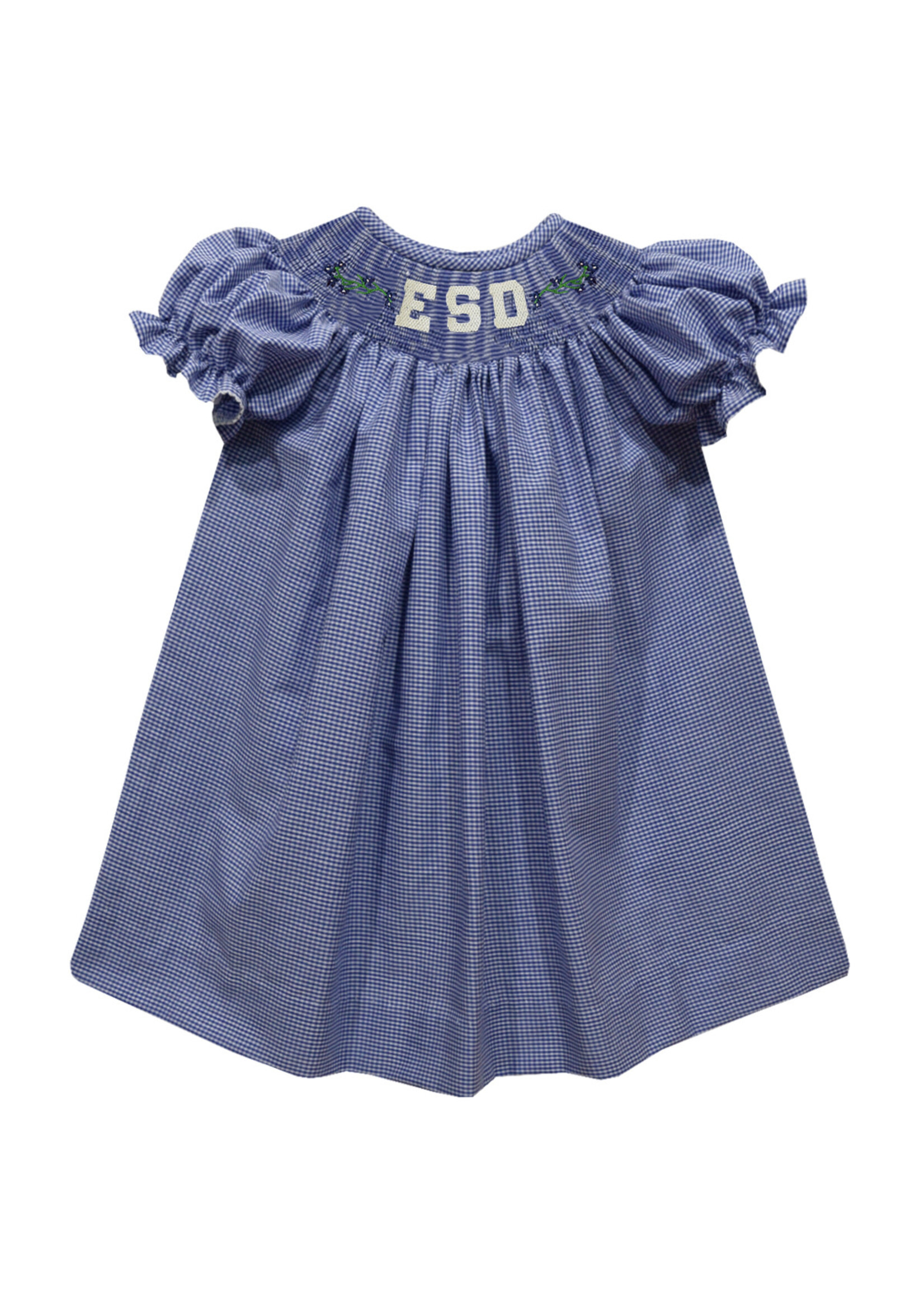 Vive la Fete Smocked Dress Navy Gingham
