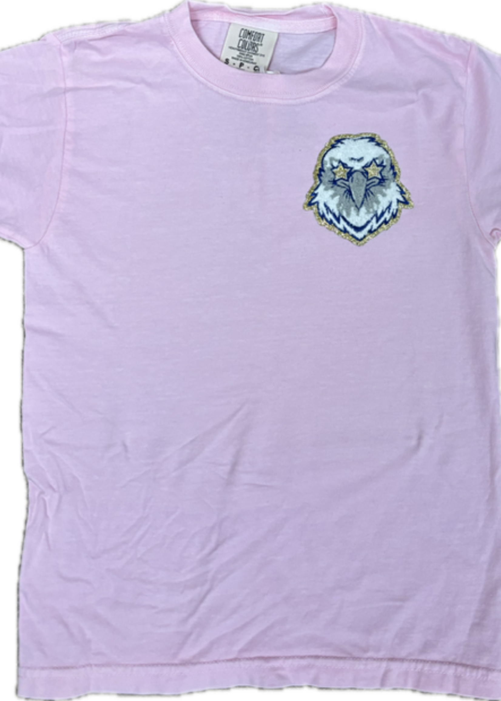 6J Glitter Star Eye Eagle Patch Tee