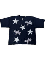 6J Custom Cut Crew w Cluster Sequin App Navy