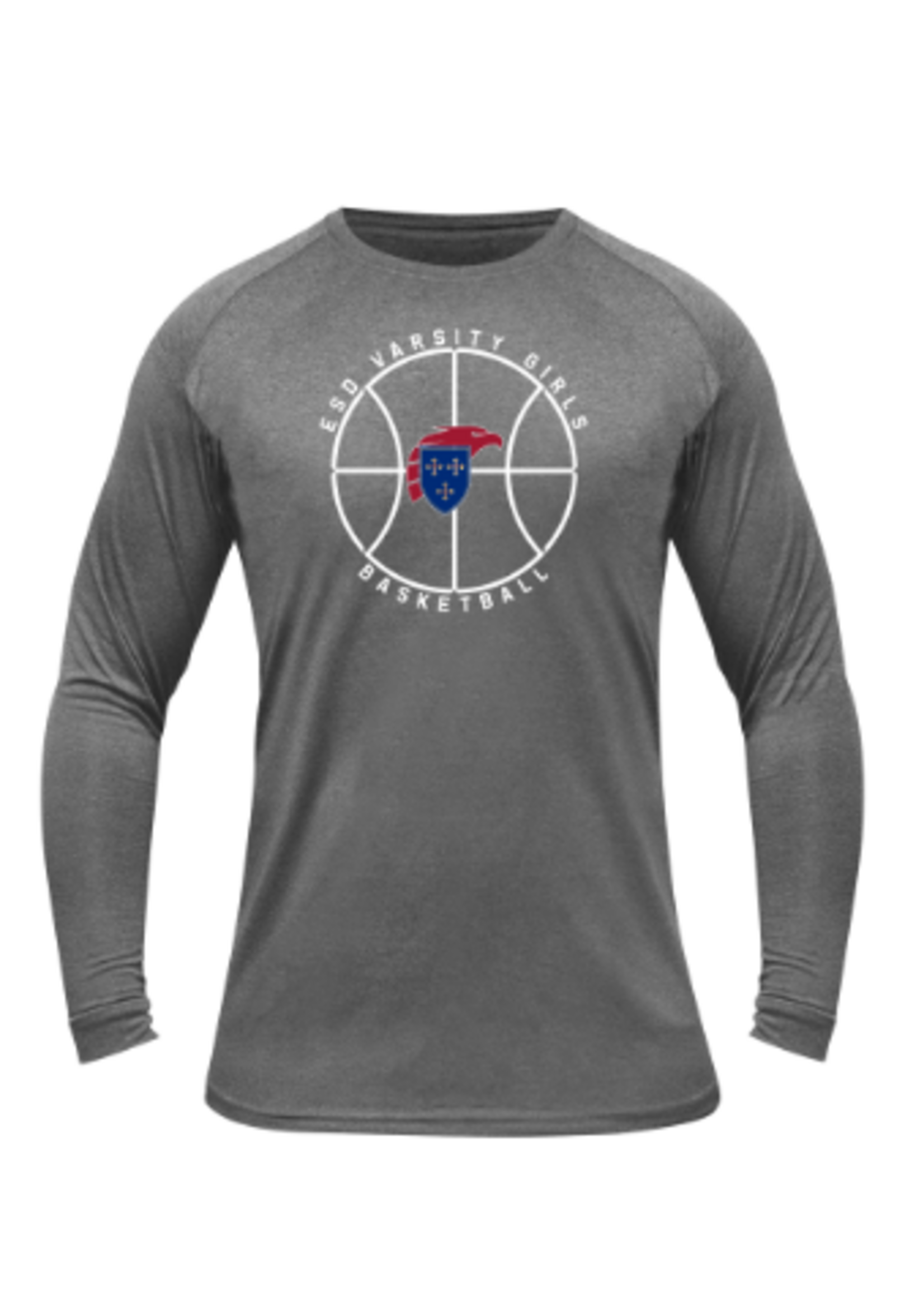 2025 BSN Gray LS VARSITY Girls Basketball Dri -Fit Tee