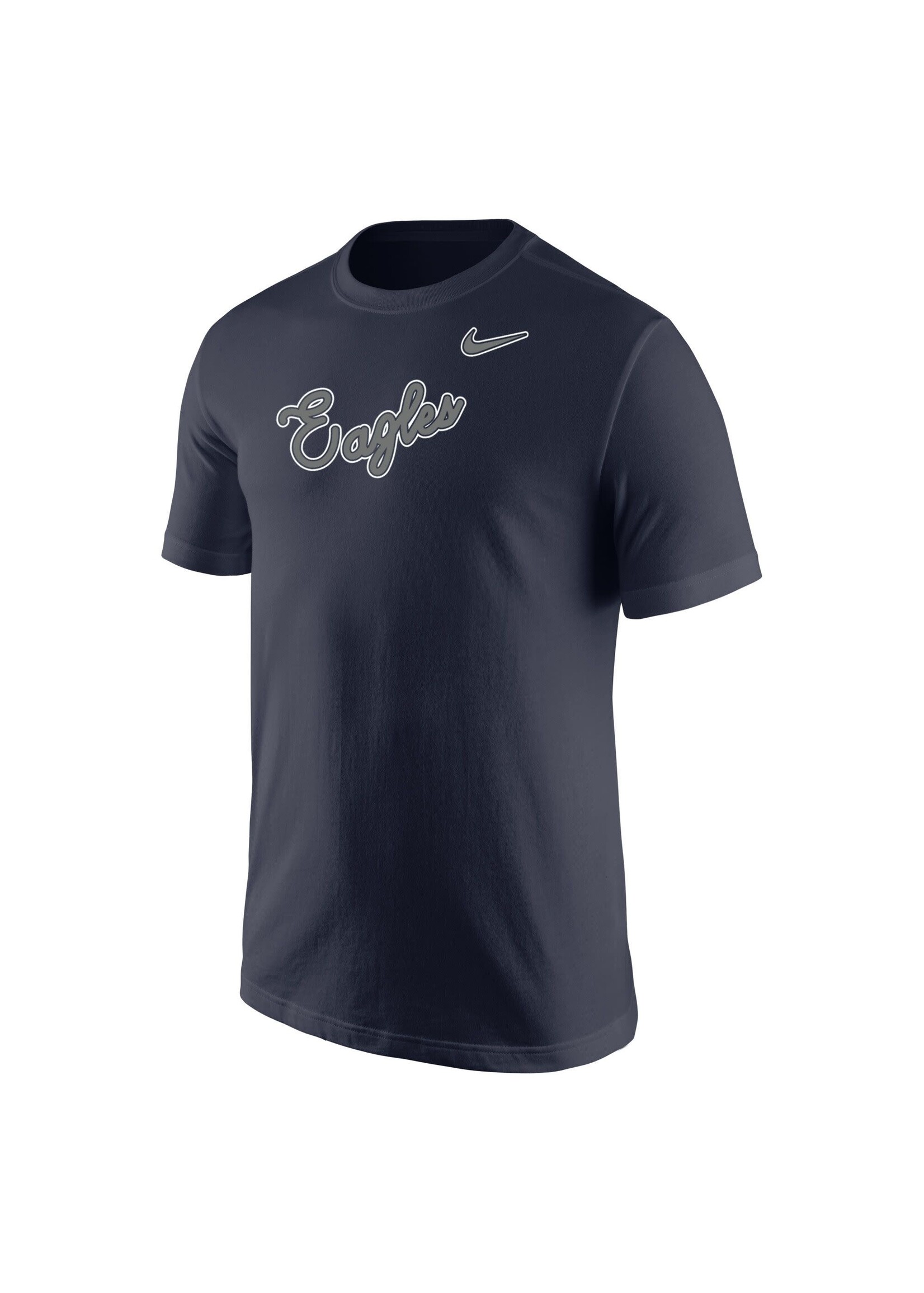 Nike Nike SM Core Tee NVY with Script EAGLES in Gray and White