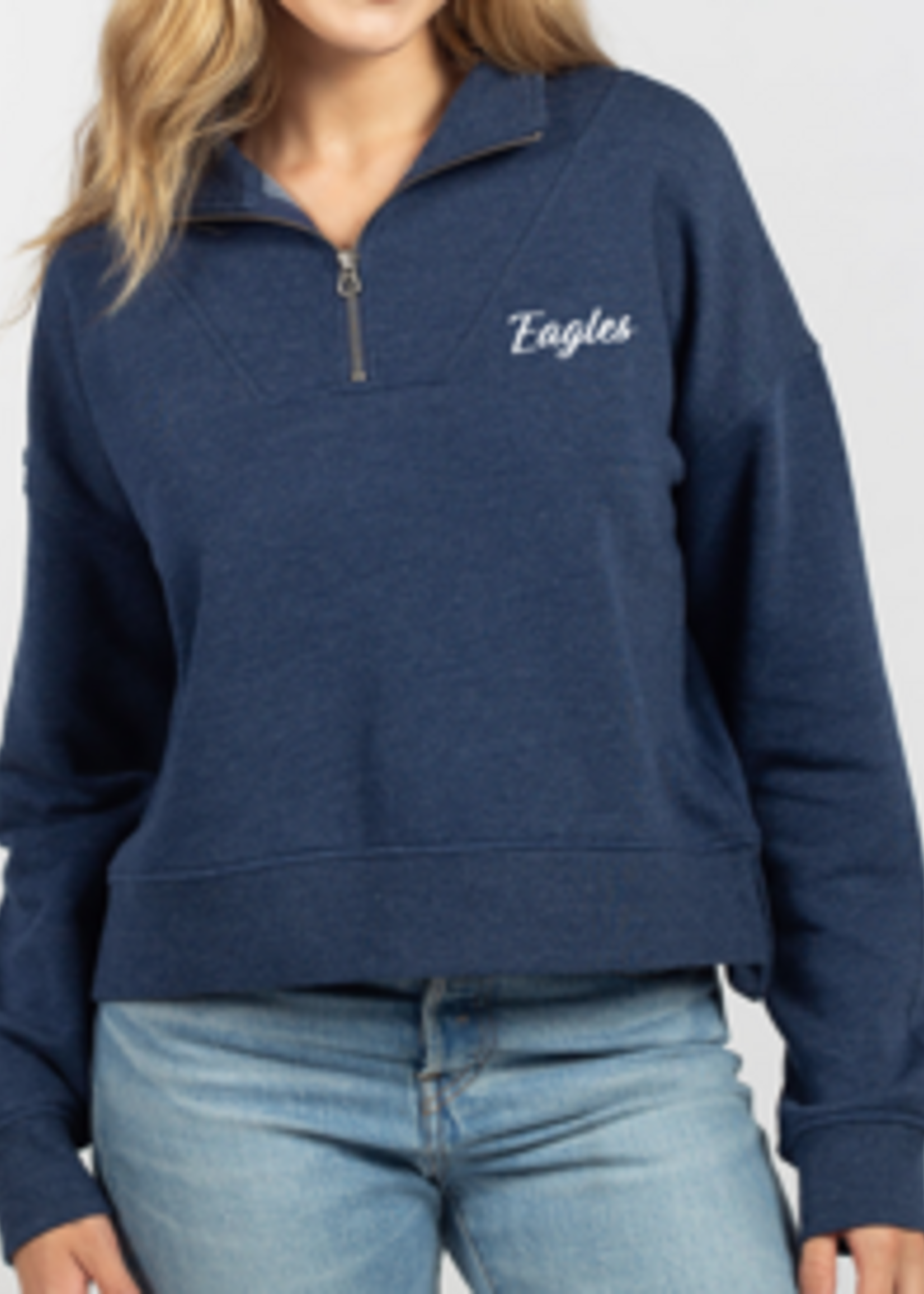 chicka-d Halftime Quarterzip Navy with Eagles