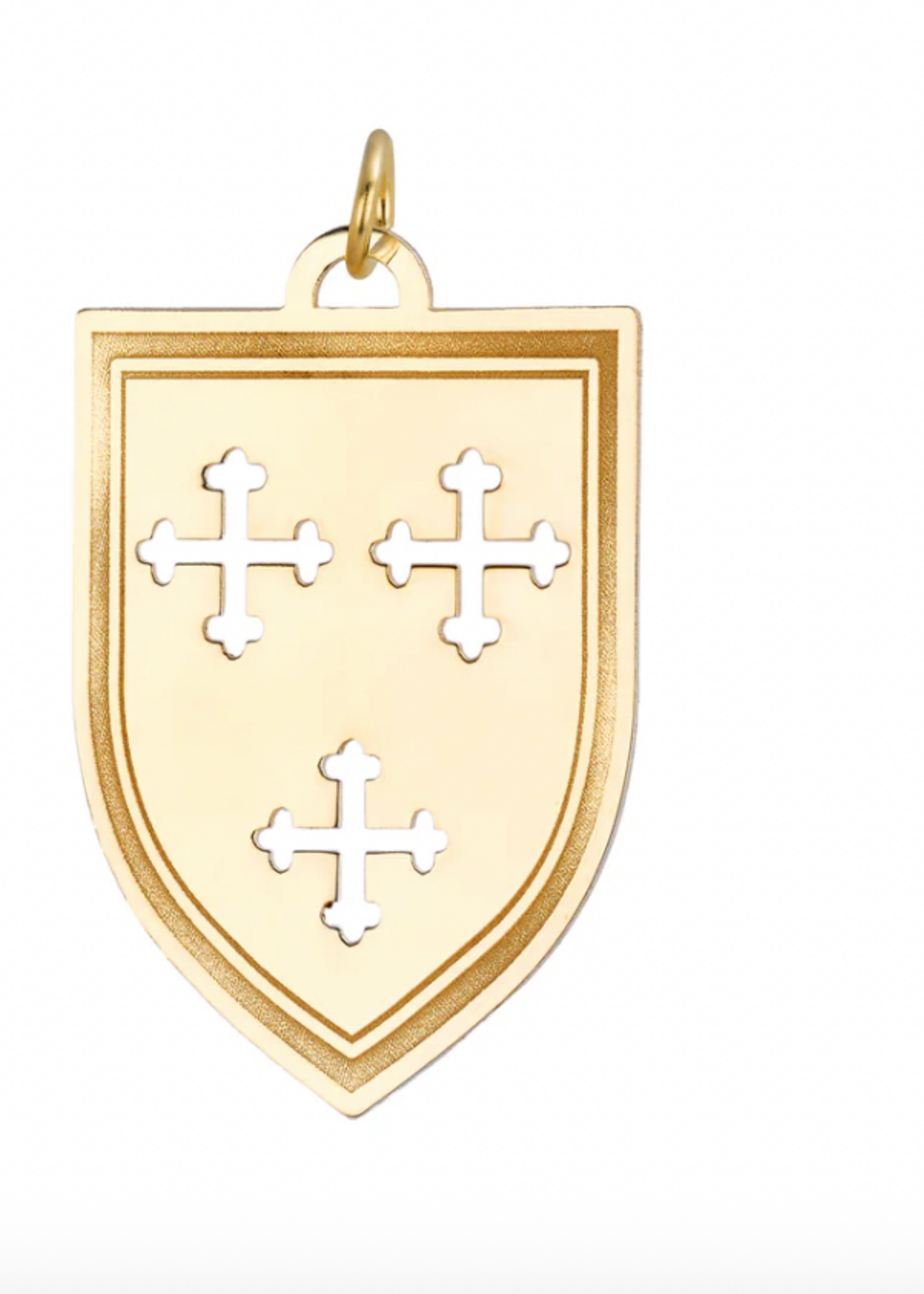 HERITAGE SHIELD CHARM 14K PLATED OVER STERLING SILVER