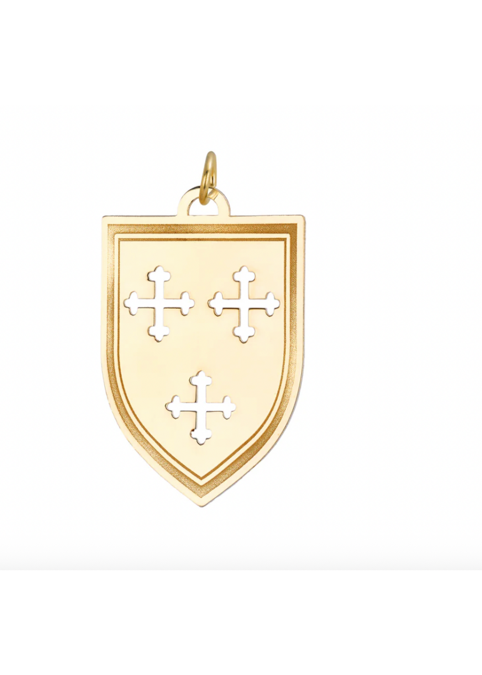 HERITAGE SHIELD CHARM 14K PLATED OVER STERLING SILVER