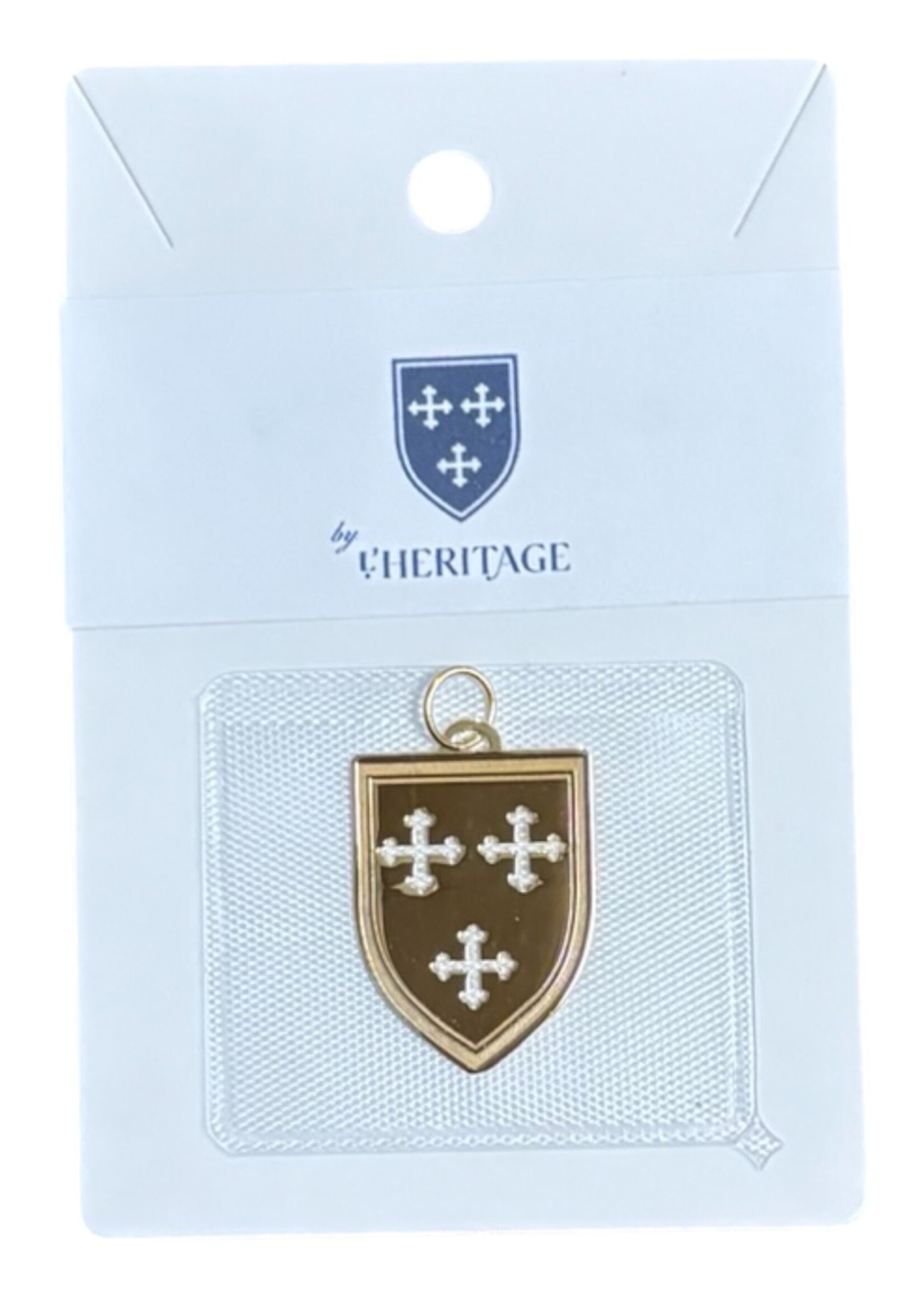 HERITAGE SHIELD CHARM 14K PLATED OVER STERLING SILVER