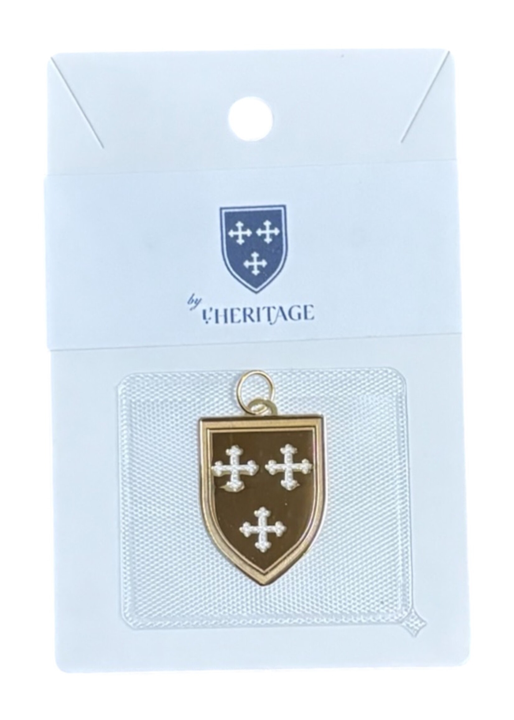 HERITAGE SHIELD CHARM 14K PLATED OVER STERLING SILVER