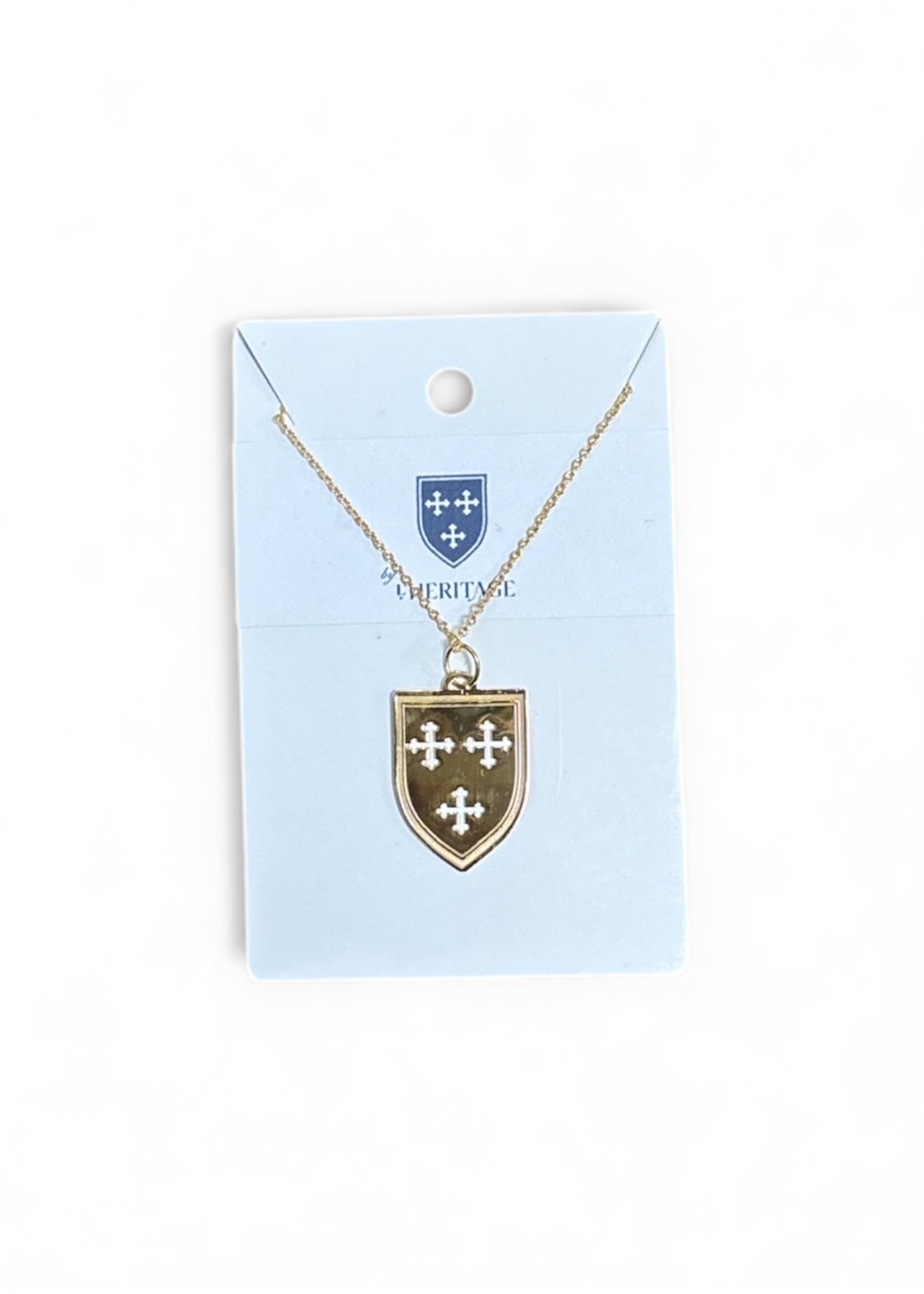 HERITAGE SHIELD NECKLACE 18" 14K PLATED OVER STERLING SILVER