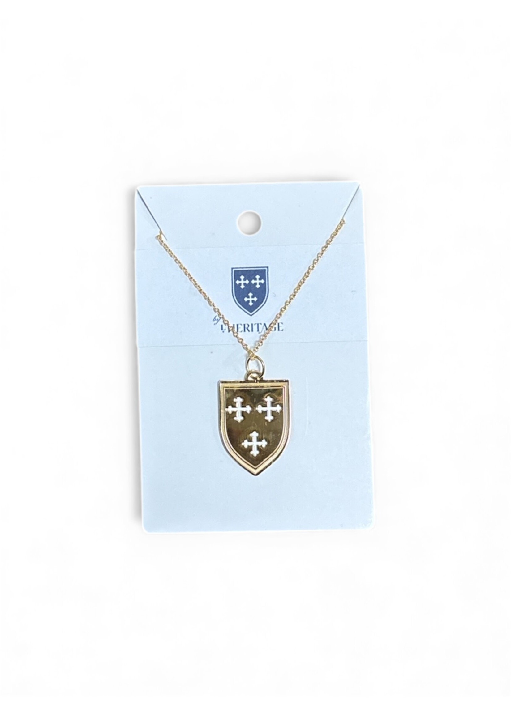 HERITAGE SHIELD NECKLACE 18" 14K PLATED OVER STERLING SILVER