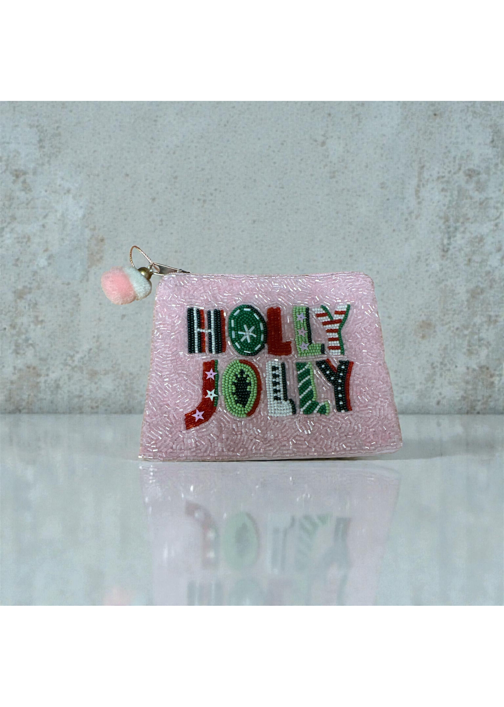 Fan Glam Beaded Coin Bag Holly Jolly