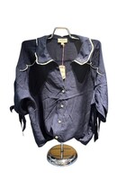 UMGEE NAVY BLOUSE WITH TIE SLEEVES