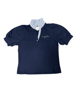 UMGEE Puff Sleeve Knit Navy with Striped Collar