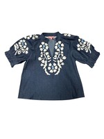 THML Denim Embroidered Blouse