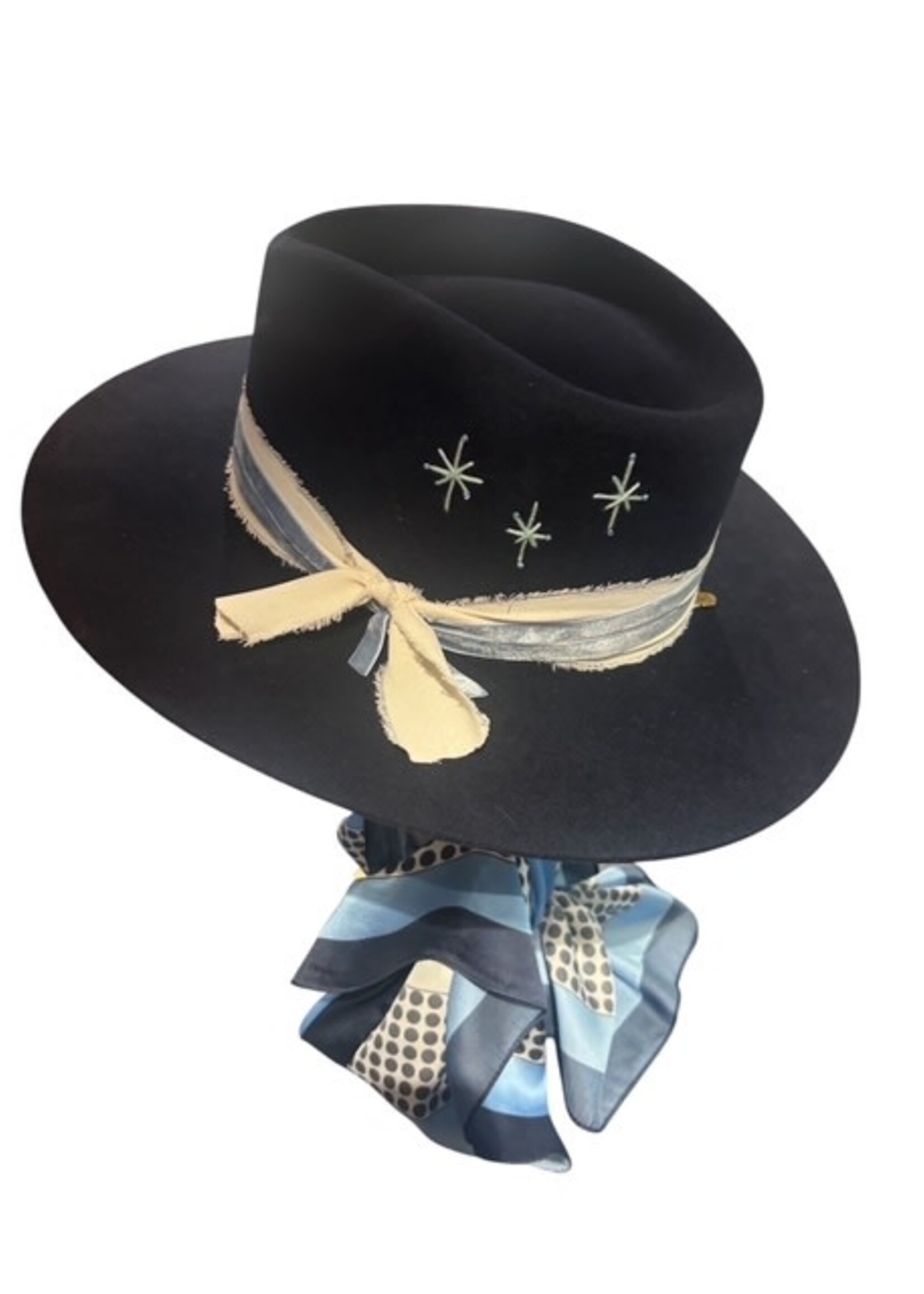 CS Custom Hat Navy Felt with Light Blue
