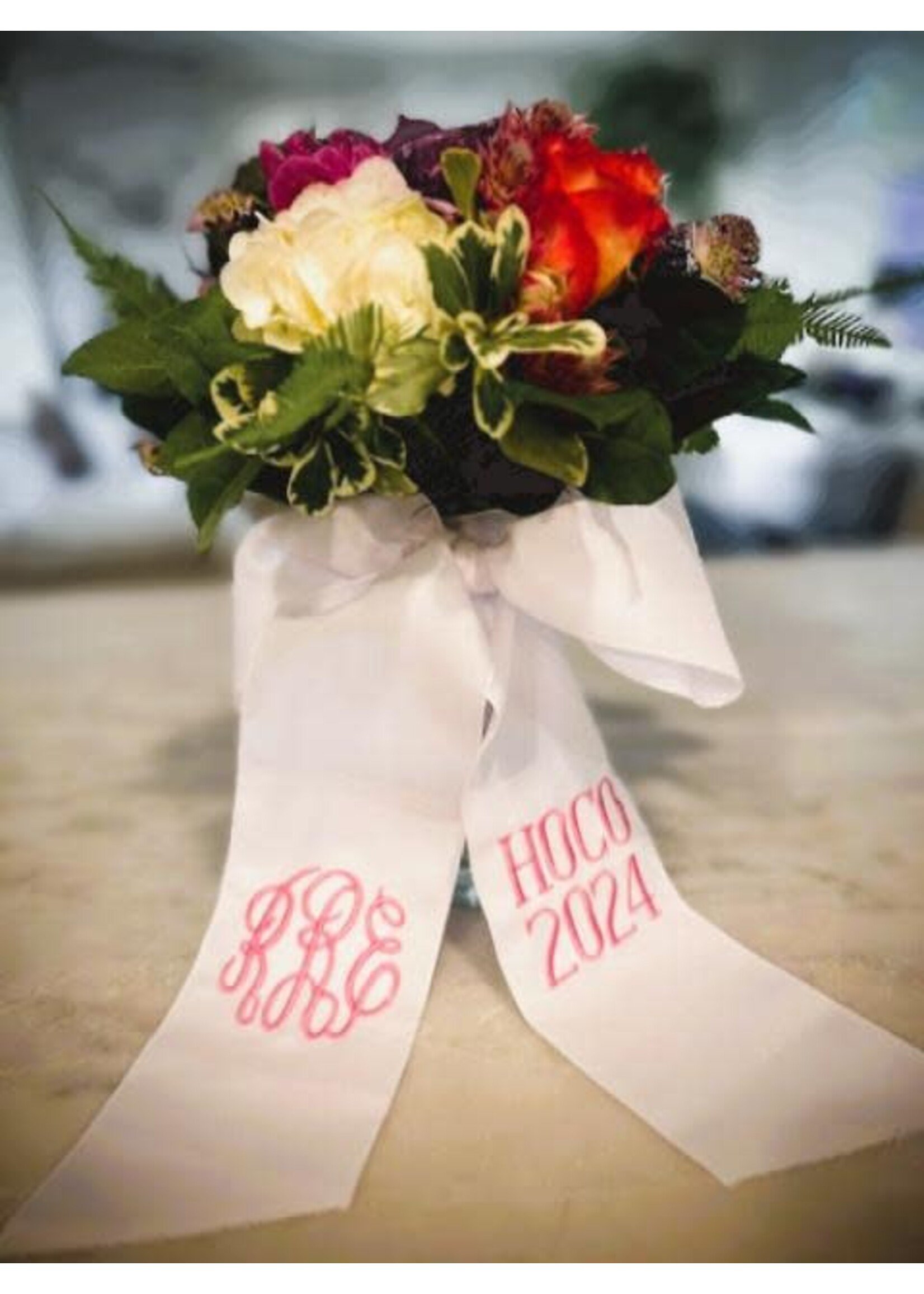 2026 Monogrammed PROM Bouquet Ribbon - Tied Bow Length