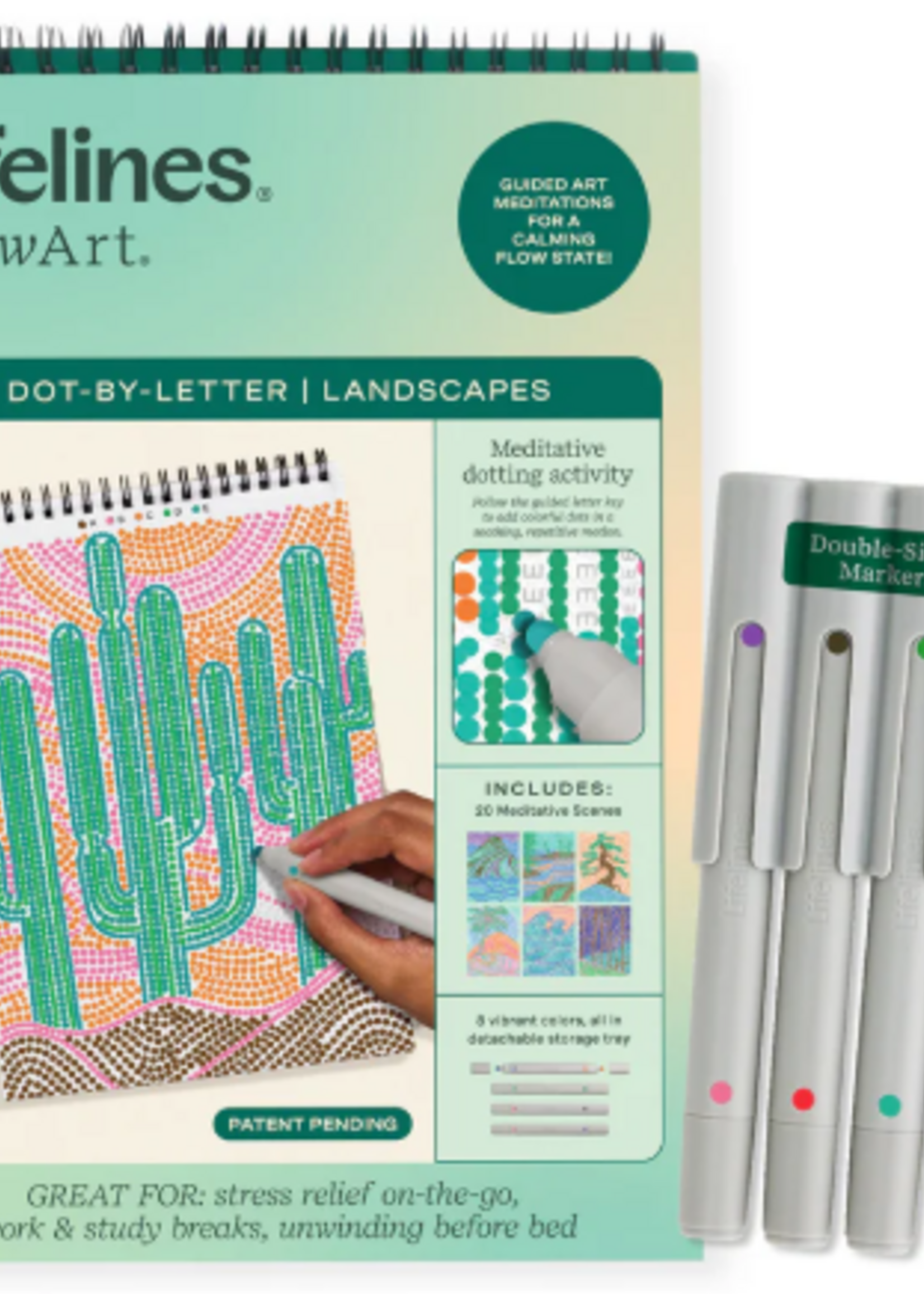 LIFELINES FLOW ART DOT BY LETTER LANDSCAPES