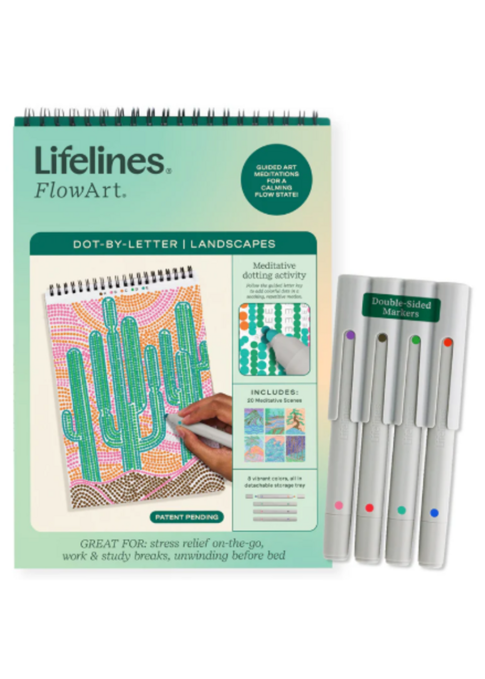 LIFELINES FLOW ART DOT BY LETTER LANDSCAPES