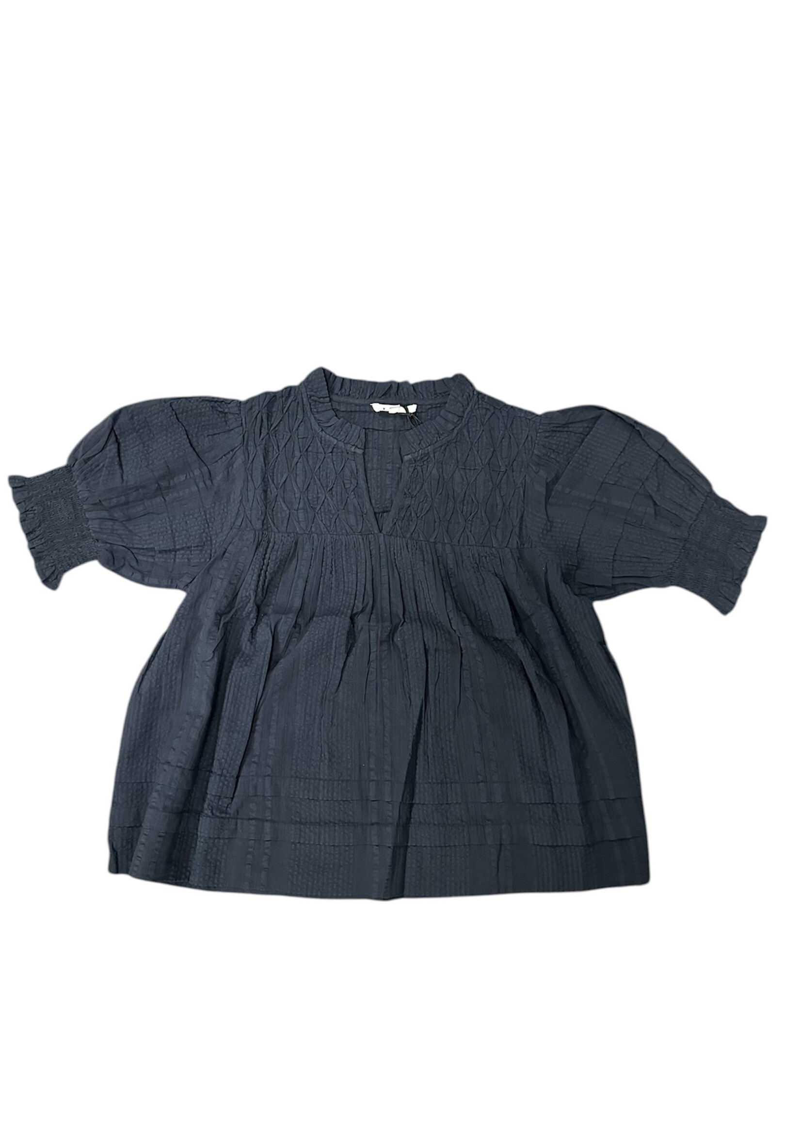 THML Crinkle Detail Blouse Navy