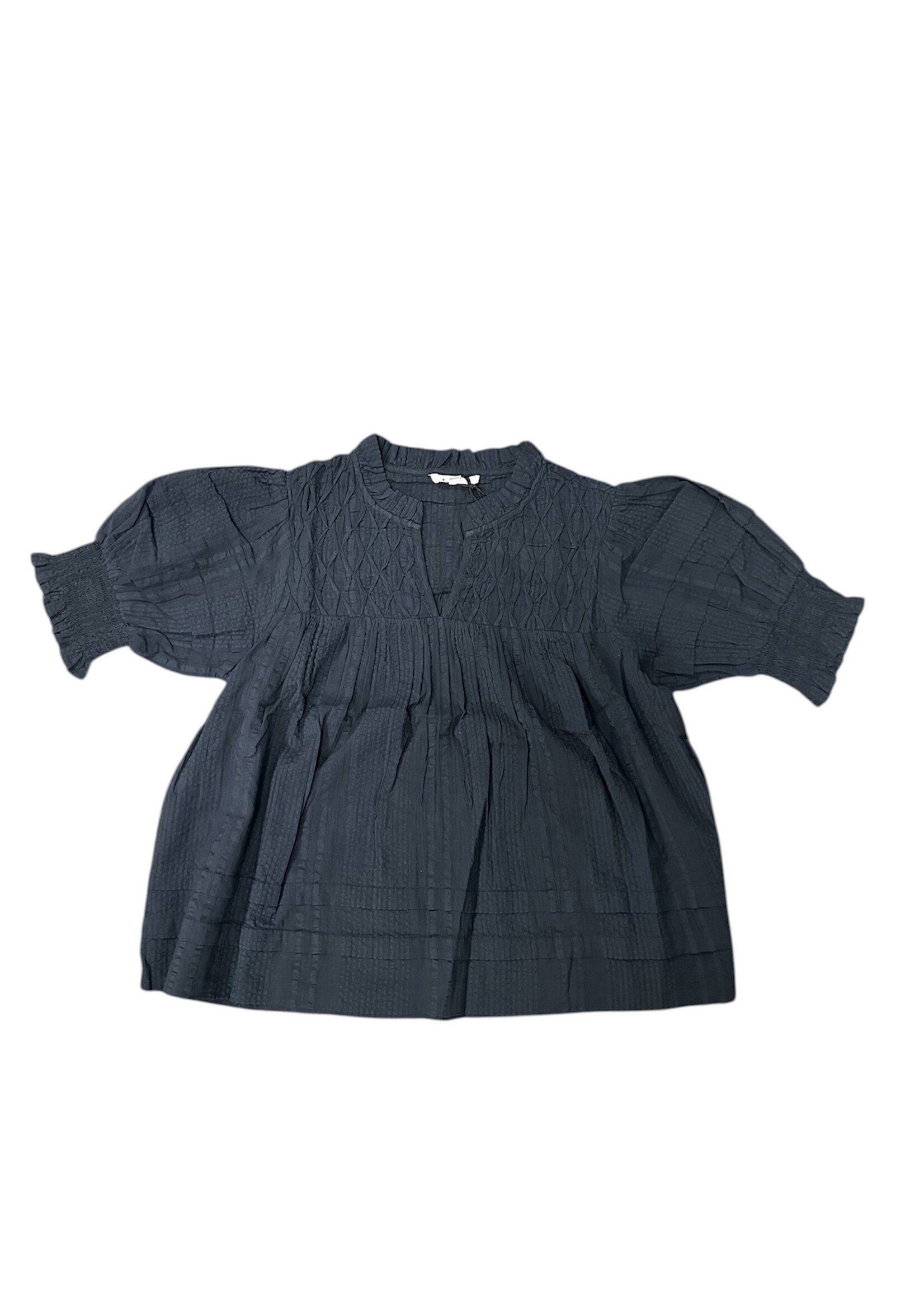 THML Crinkle Detail Blouse Navy