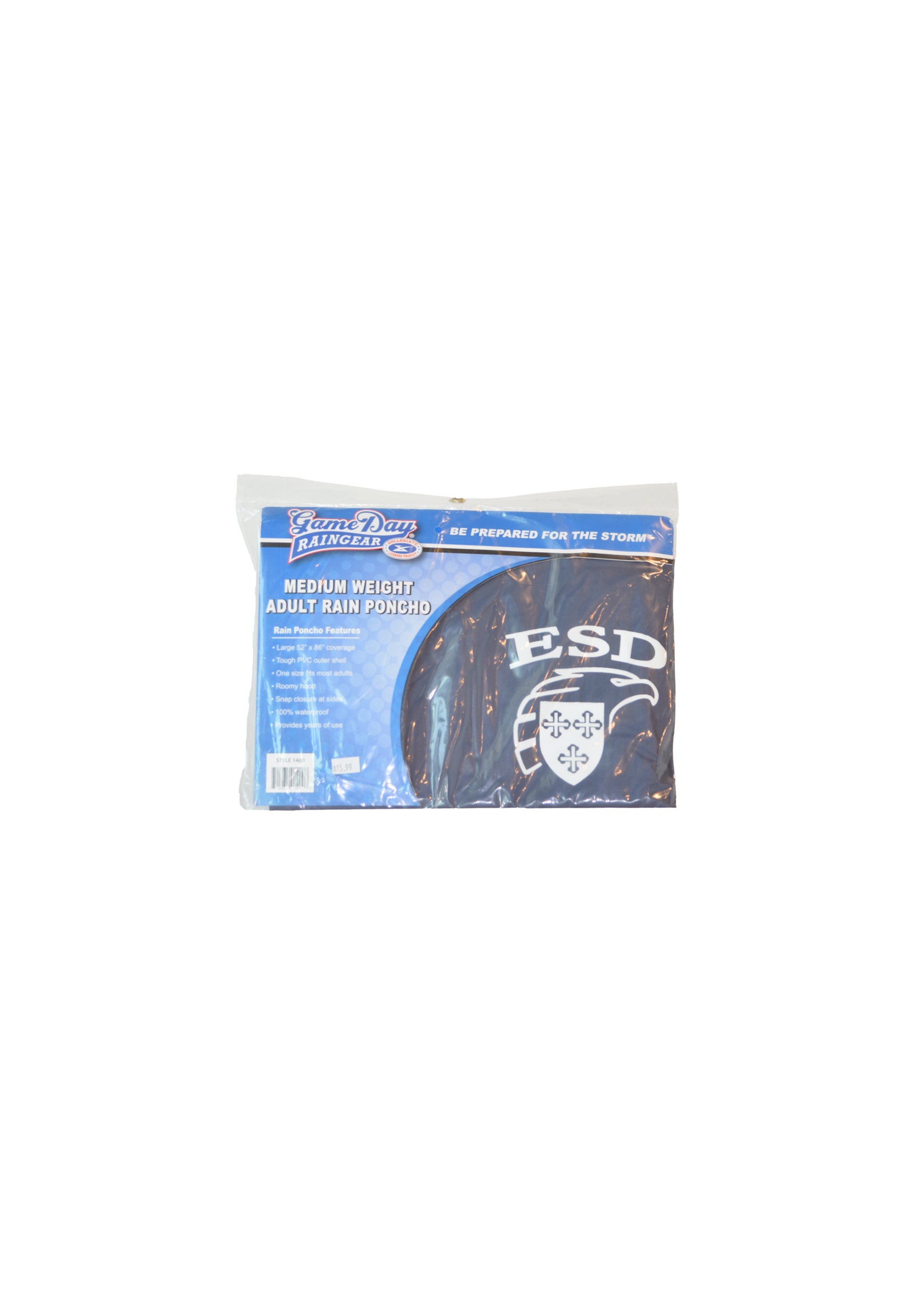 Storm Duds Rain Poncho Navy with Eagle Shield #140