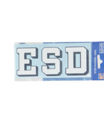 Decal 1 ESD Navy/White Bold Letters