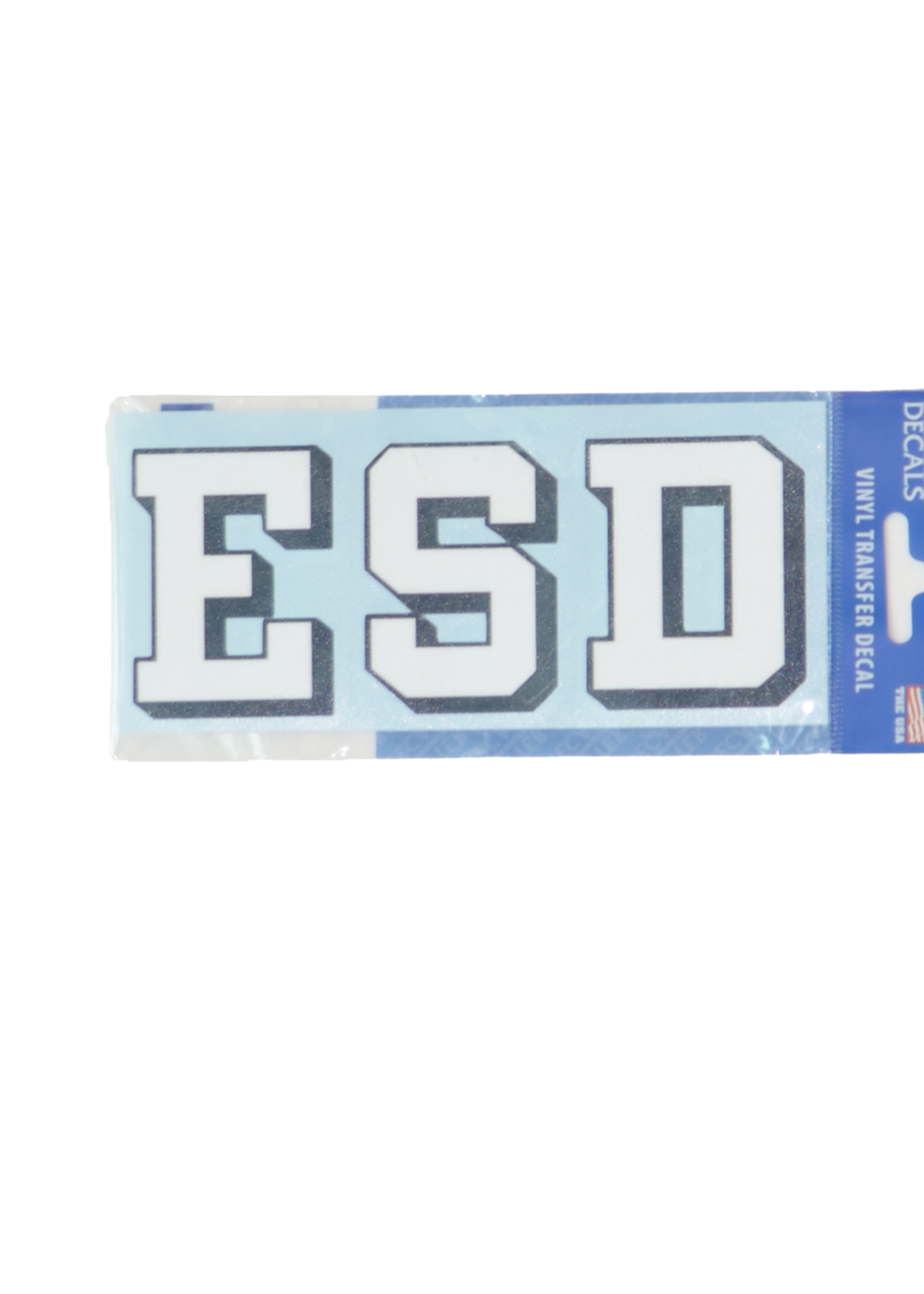 Decal 1 ESD Navy/White Bold Letters