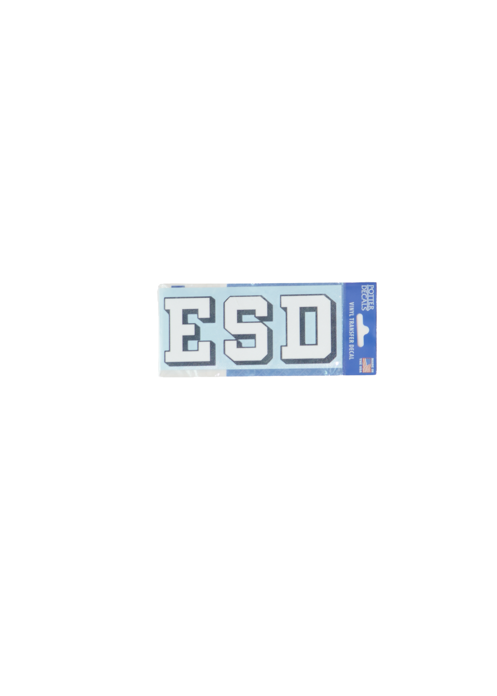 Decal 1 ESD Navy/White Bold Letters