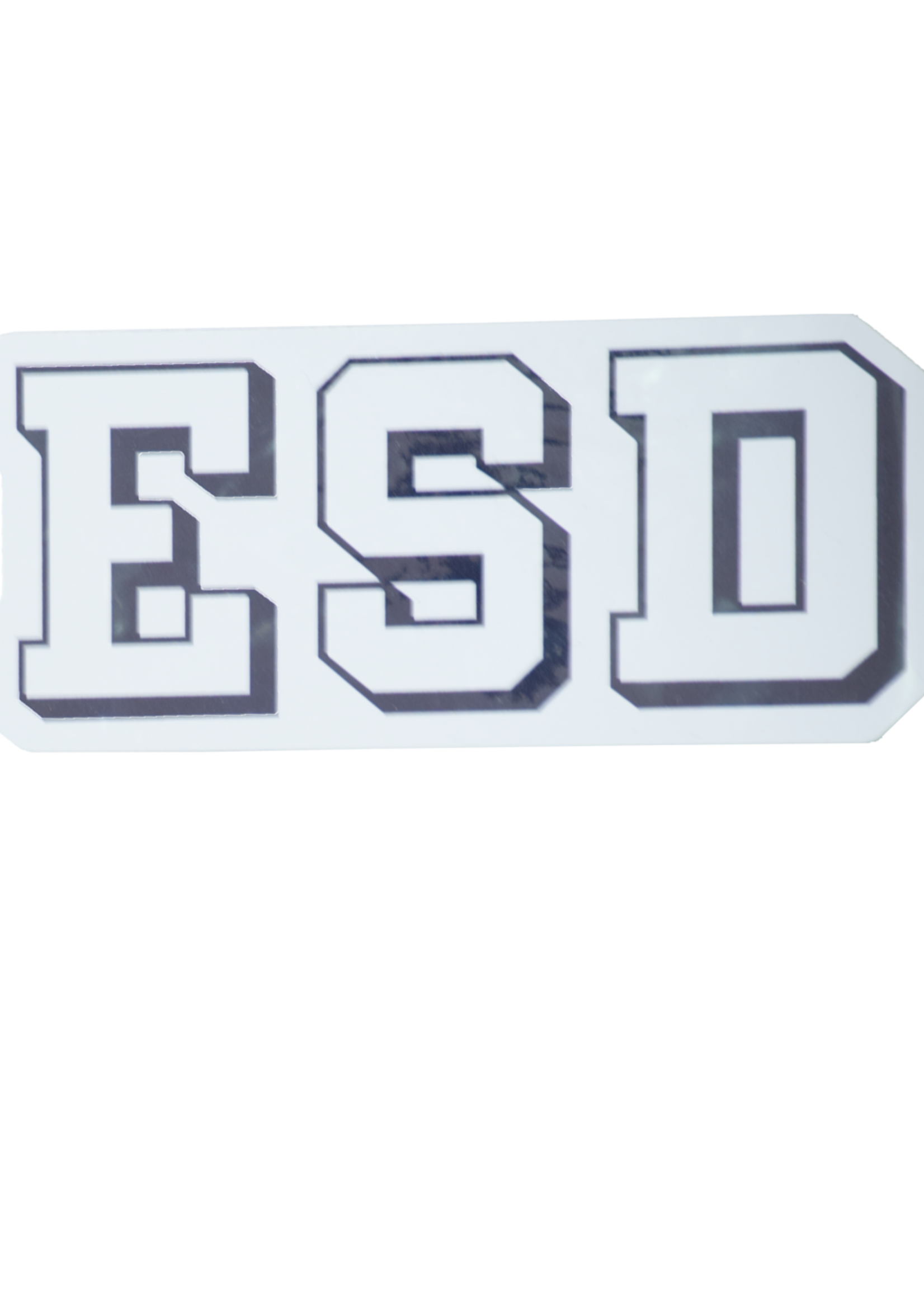 Decal 1 ESD Navy/White Bold Letters