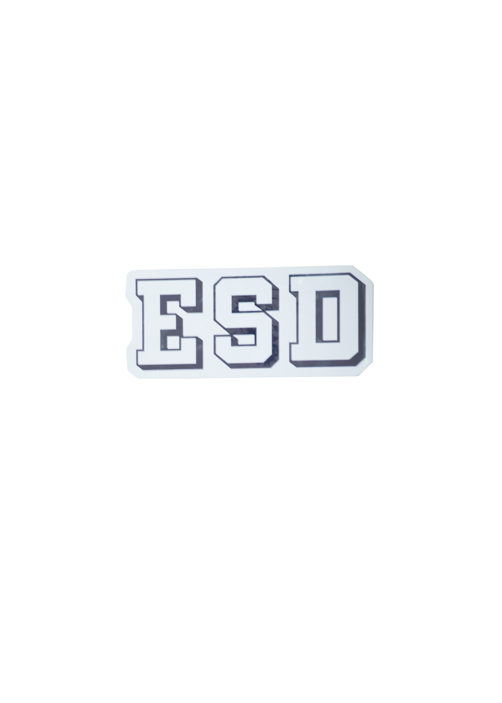 Decal 1 ESD Navy/White Bold Letters