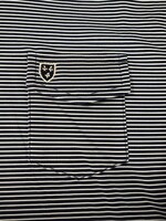 Parker & Hyde Men's Polo with Shield Navy/White Stripe