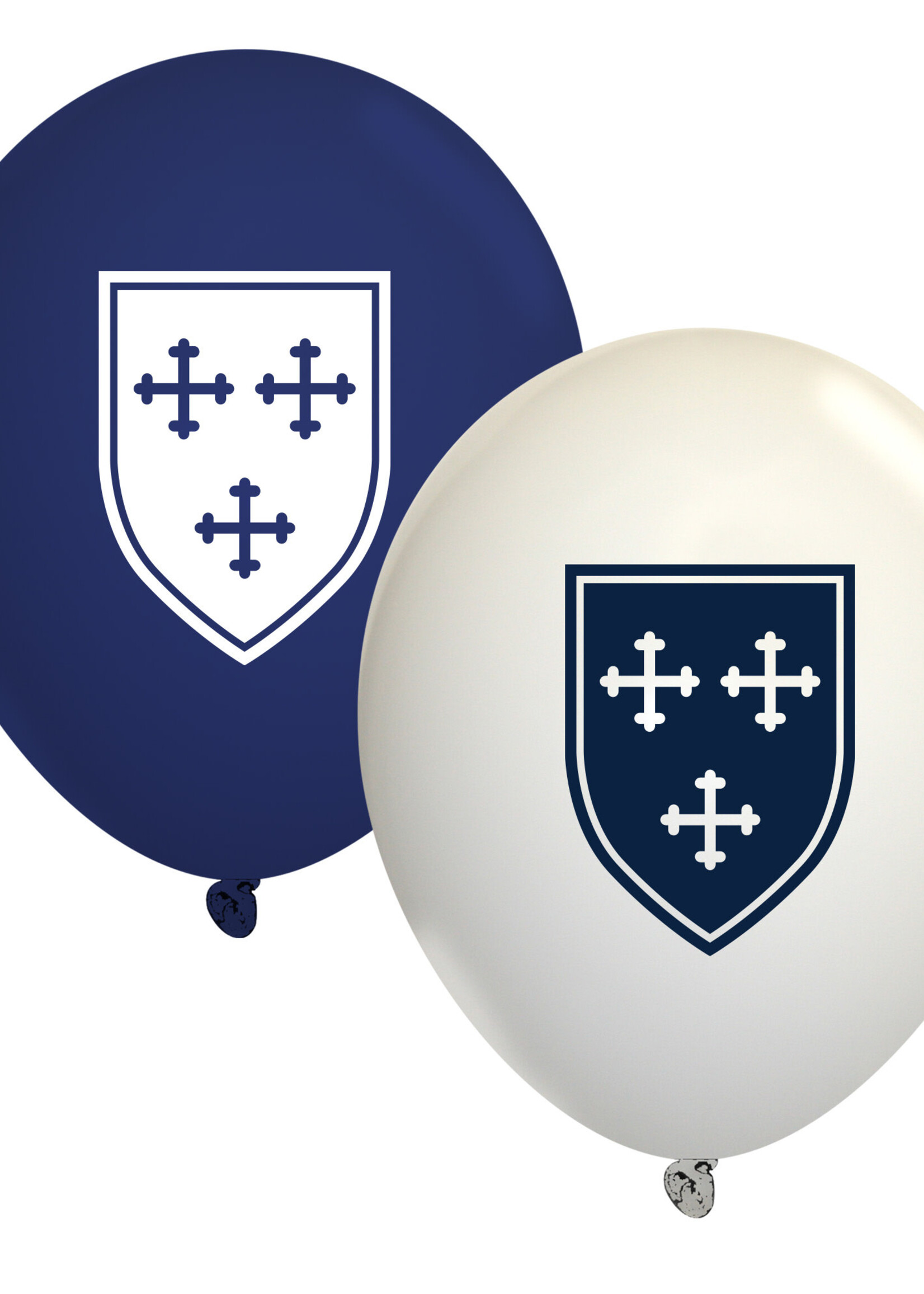 Spirit Products 11in Latex Balloon 10 Pack NVY WHT Shield