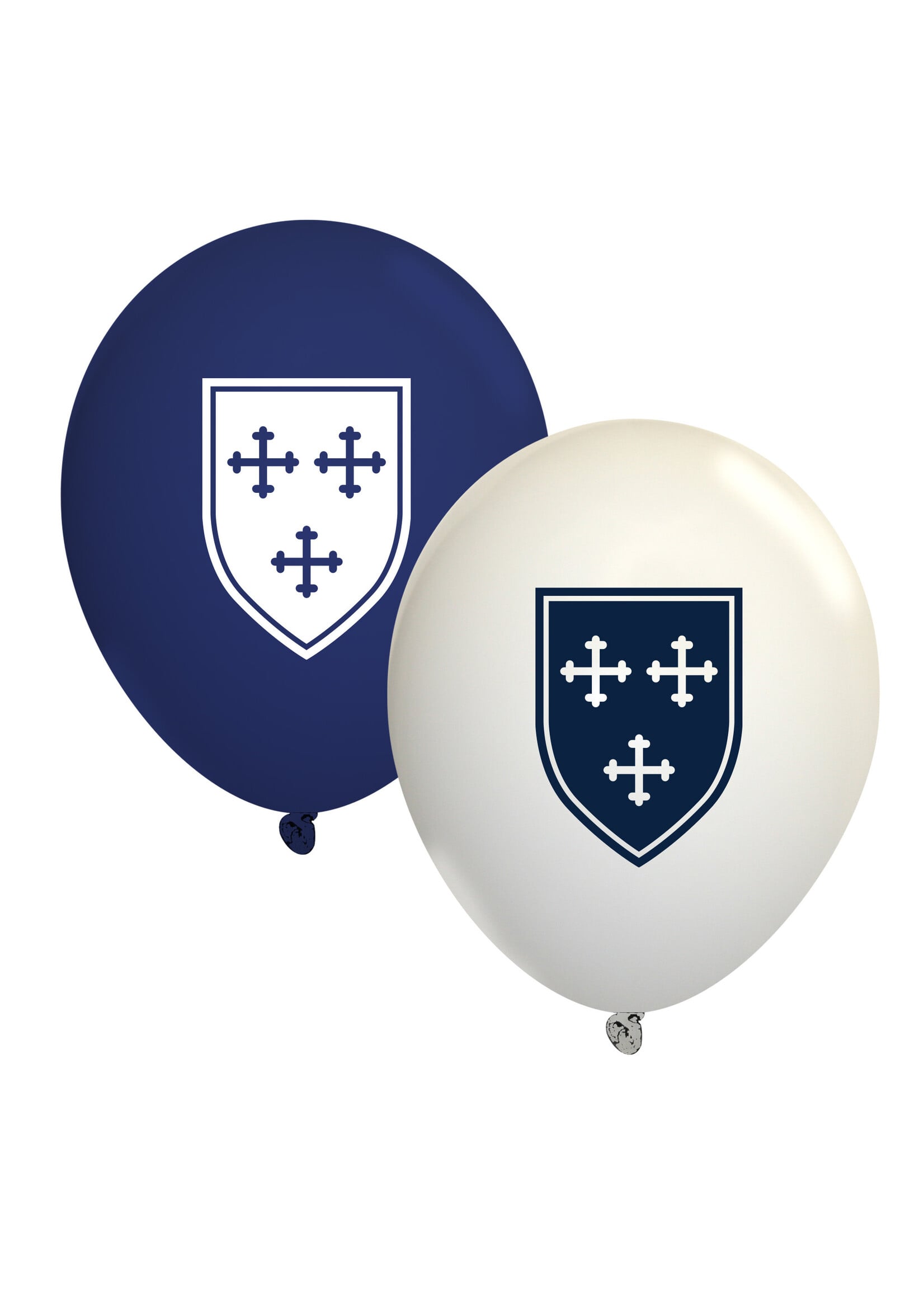 Spirit Products 11in Latex Balloon 10 Pack NVY WHT Shield