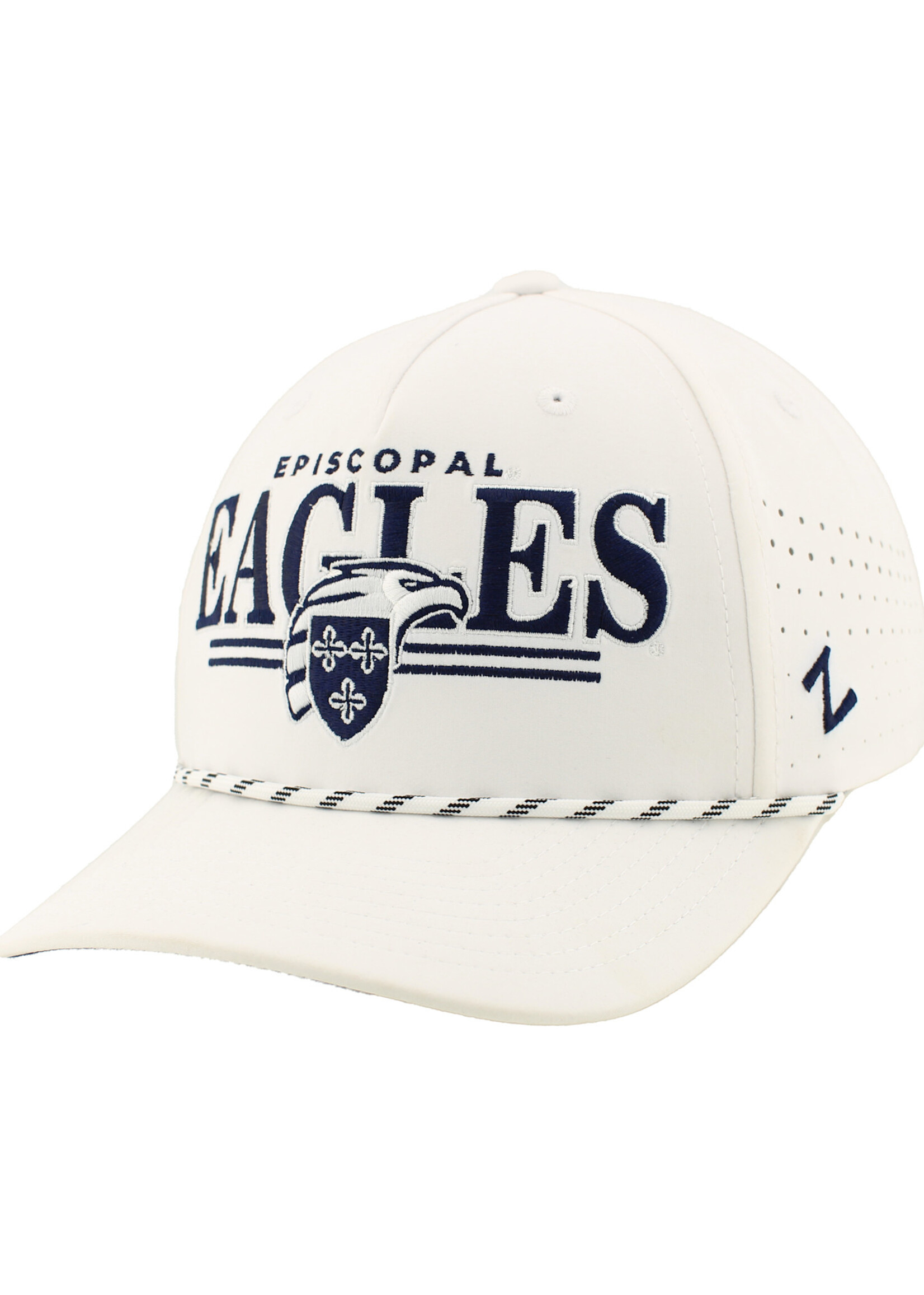 Zephyr White 5 Panel Cap with Rope