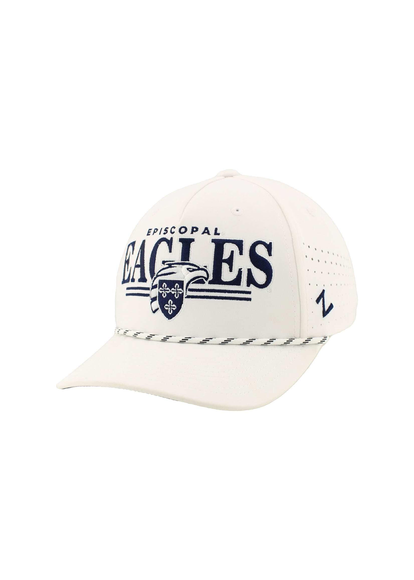 Zephyr White 5 Panel Cap with Rope