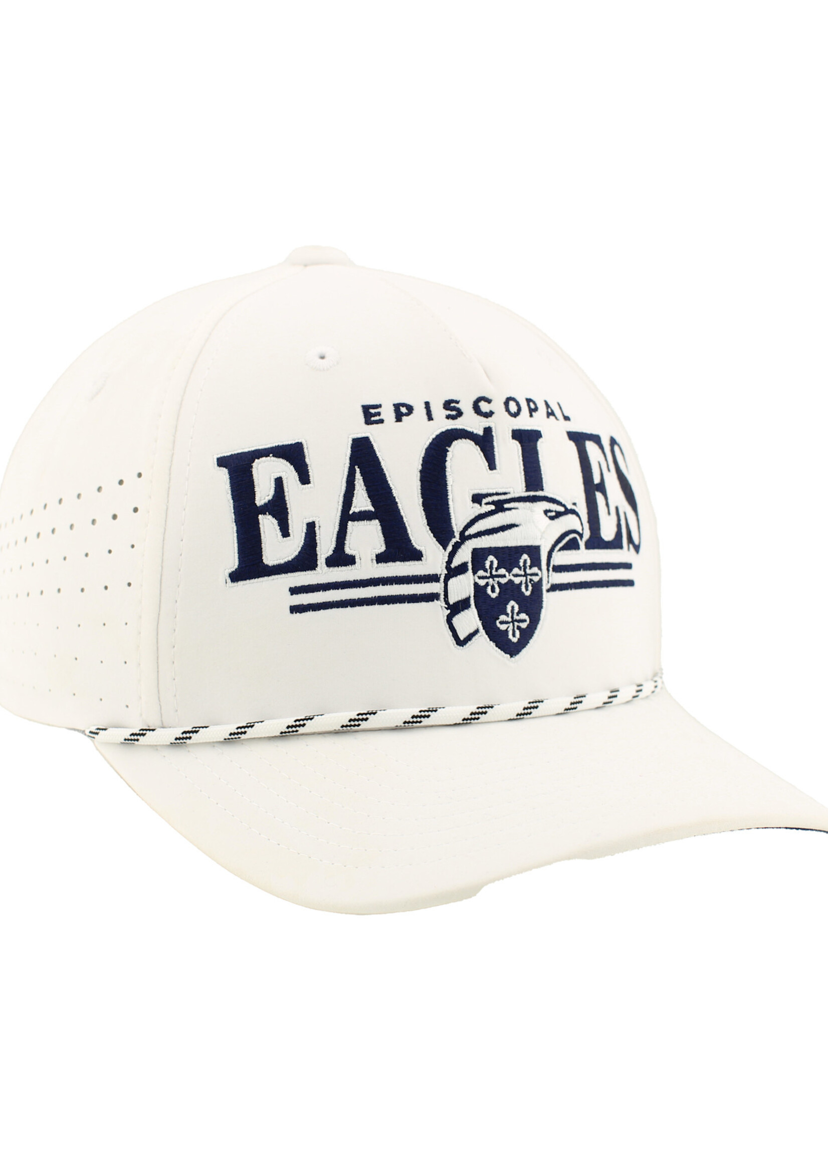 Zephyr White 5 Panel Cap with Rope