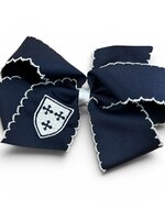 Wee Ones KING Emb Moonstitch Bow Navy with Shield