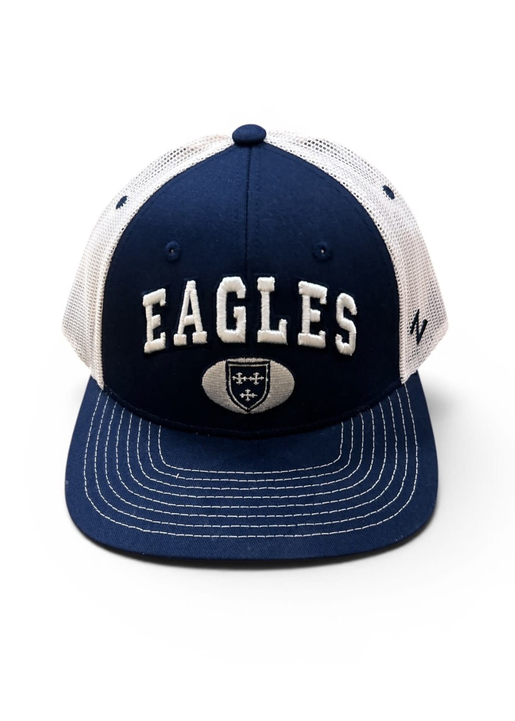 Zephyr Zephyr Trucker Cap Navy White with Arched EAGLES over Shield