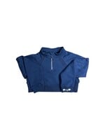 AZARHIA Oversized Cropped 1/4 Zip Navy