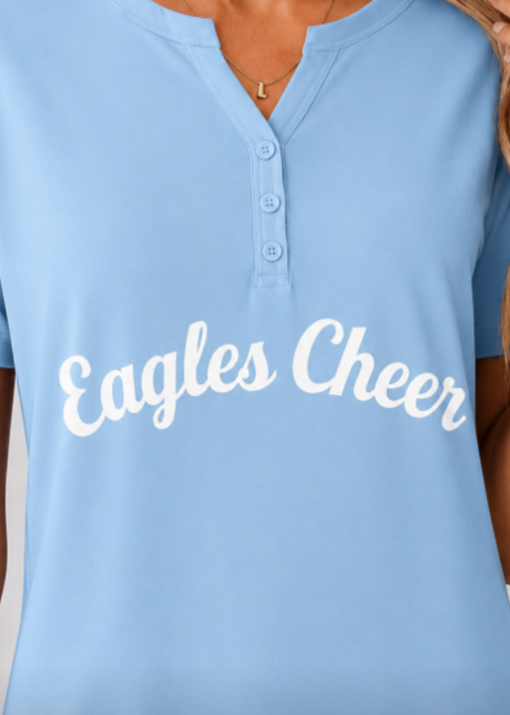 2026 Lt. Blue Eagles Cheer Henley (VARSITY TEAM)