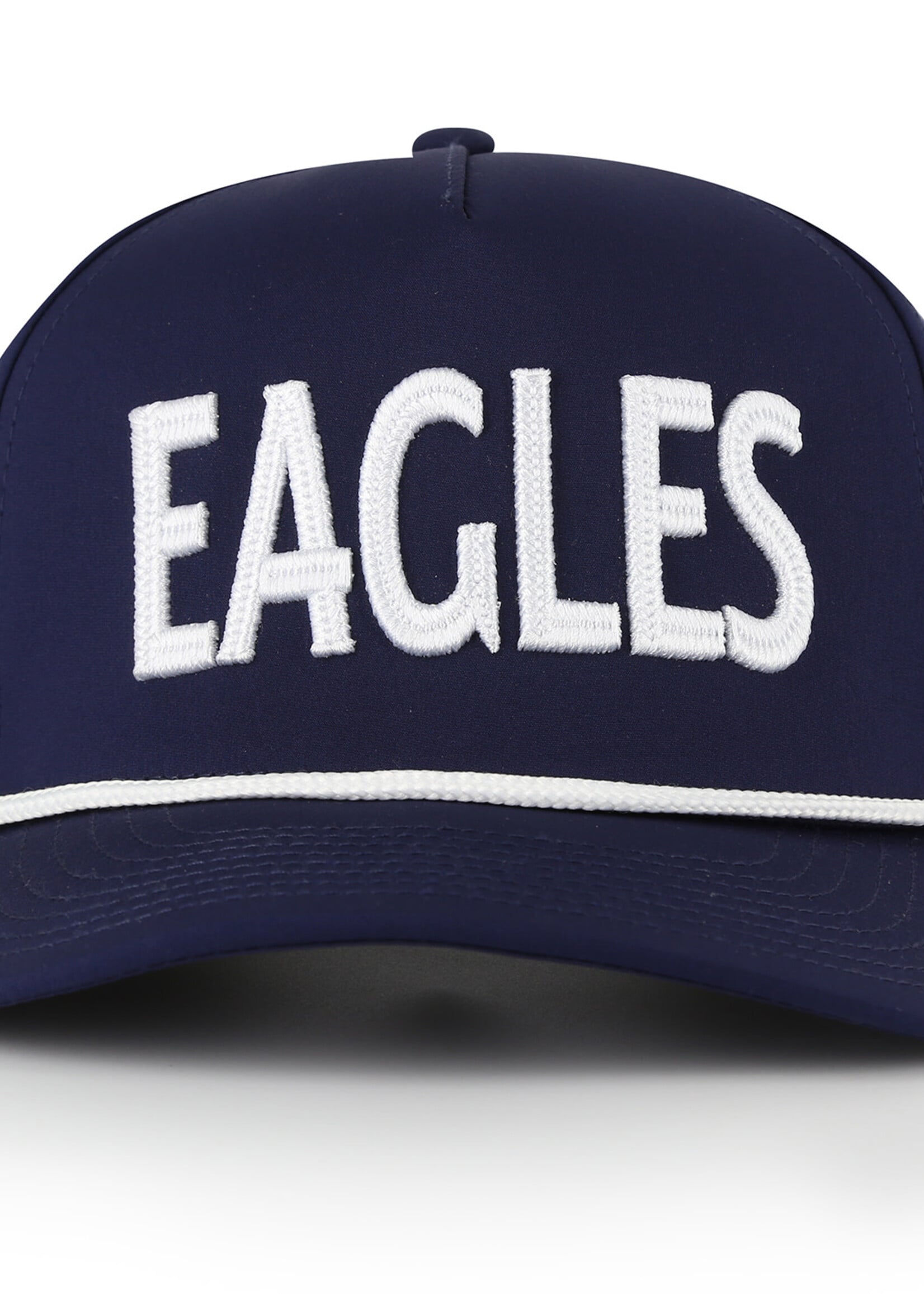 The Game Navy Cap with Rope and Emb EAGLES in White