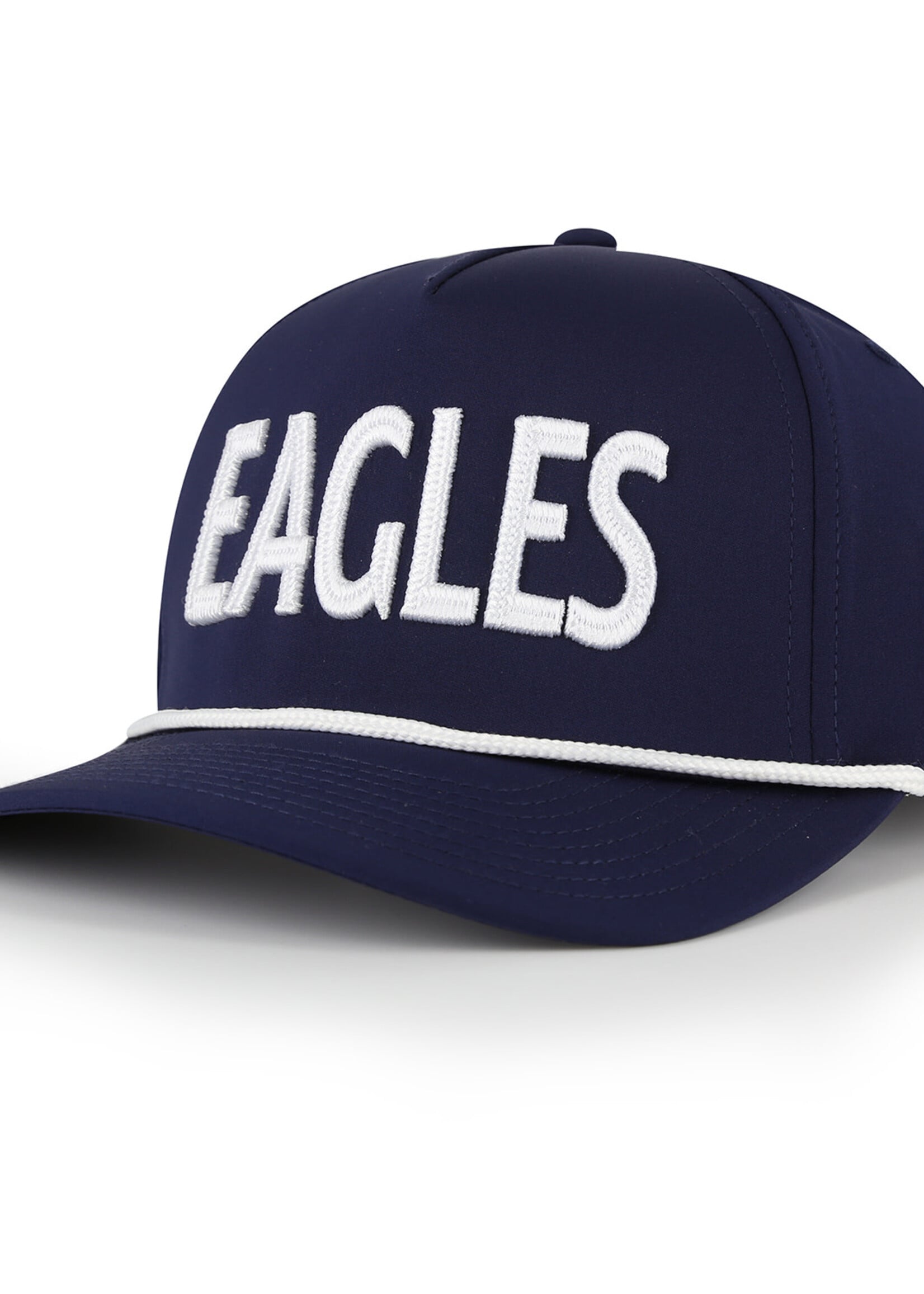 The Game Navy Cap with Rope and Emb EAGLES in White