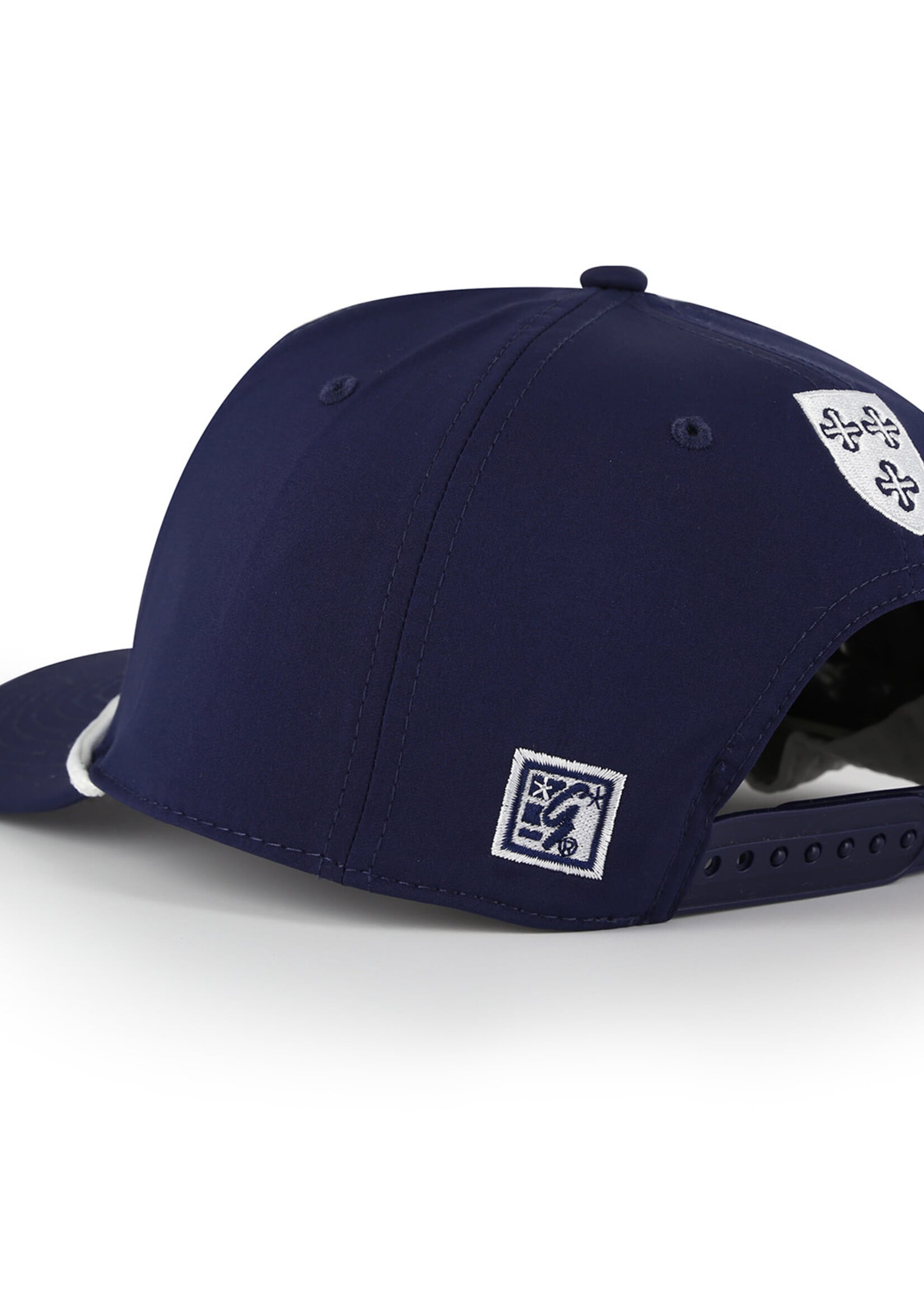 The Game Navy Cap with Rope and Emb EAGLES in White