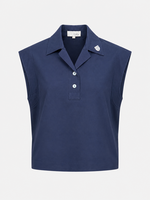 PINCH CAP SLEEVE BLOUSE W/SHIELD